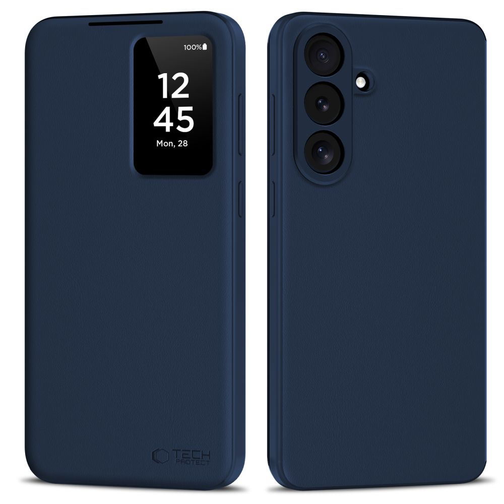 Handyhülle mit Klappe für Galaxy S26 FE, Tech-Protect Smart Wallet, Dunkelblau (1/7)
