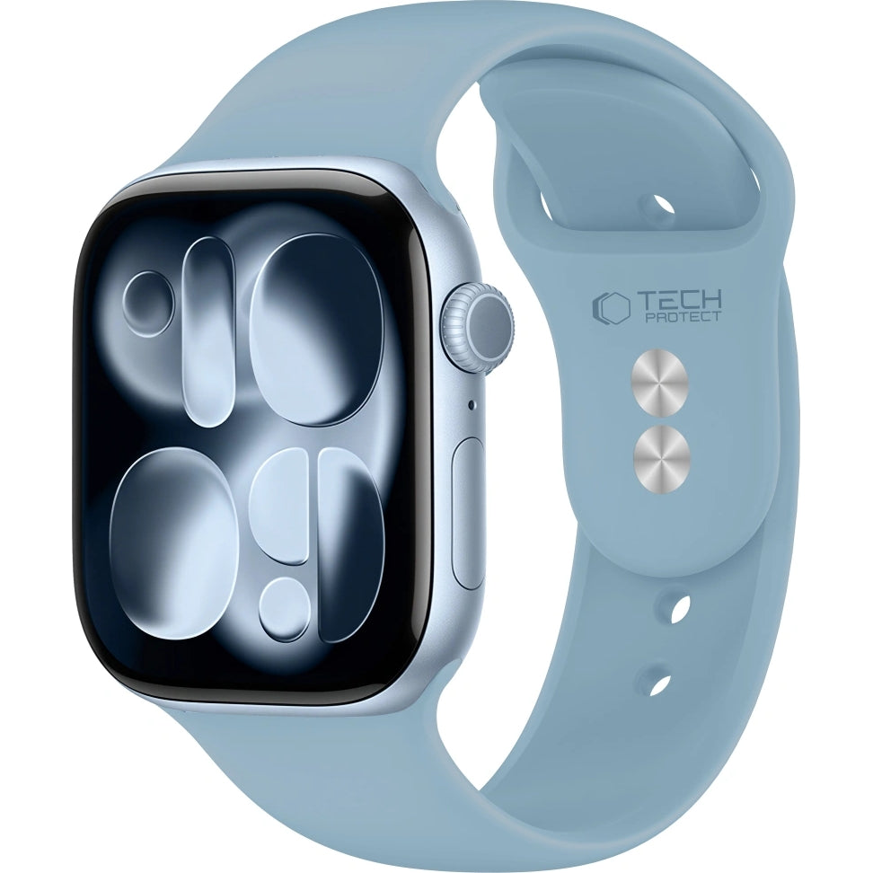 Armband für Apple Watch 49/46/45/44 mm, Tech-Protect Silicone, Jeans (1/9)