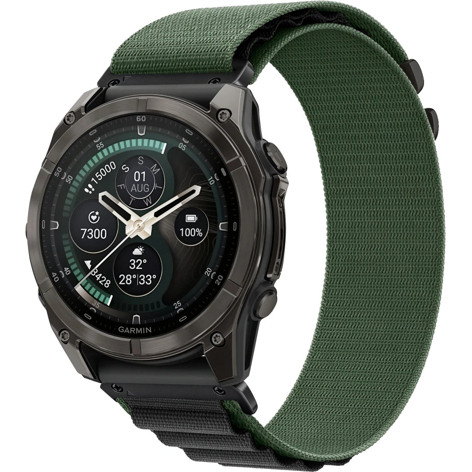 Armband für QuickFit 26 mm, Tech Protect Nylon Pro, Schwarz-Grün (1/6)