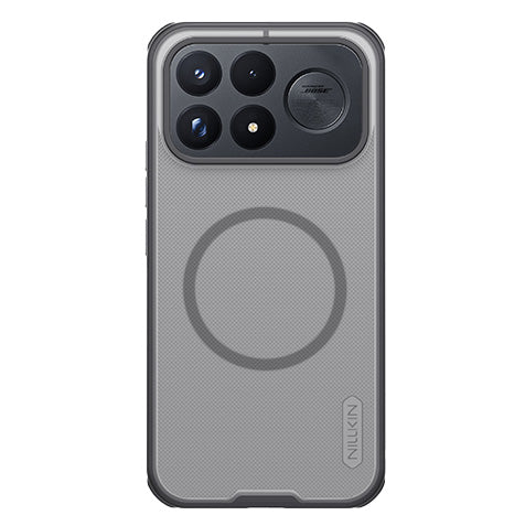 Handyhülle für Xiaomi POCO F9 Pro, Nillkin Frosted Shield Pro Magnetic mit MagSafe, Geräuchert mit schwarzem Rahmen (1/13)