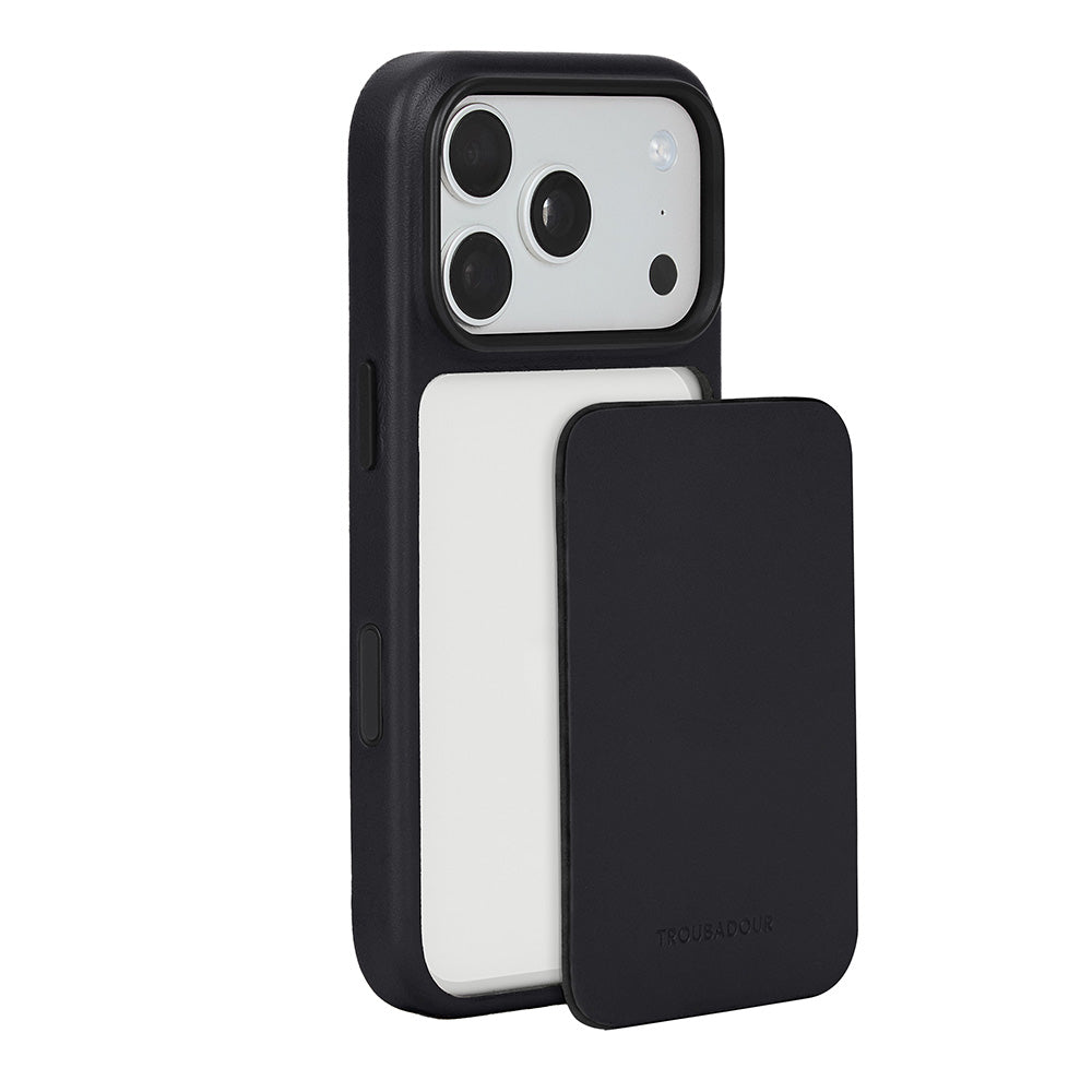 Lederhülle mit modularer Rückseite Troubadour Modular Leather Case für MagSafe für iPhone 18 Pro, Schwarz (1/9)