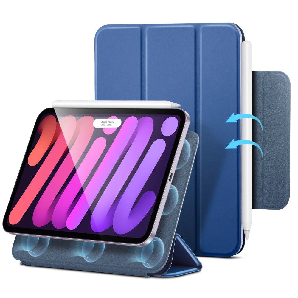 Schutzhülle für Apple iPad Mini 8 2026, ESR Rebound Magnetic Case, Dunkelblau (1/7)