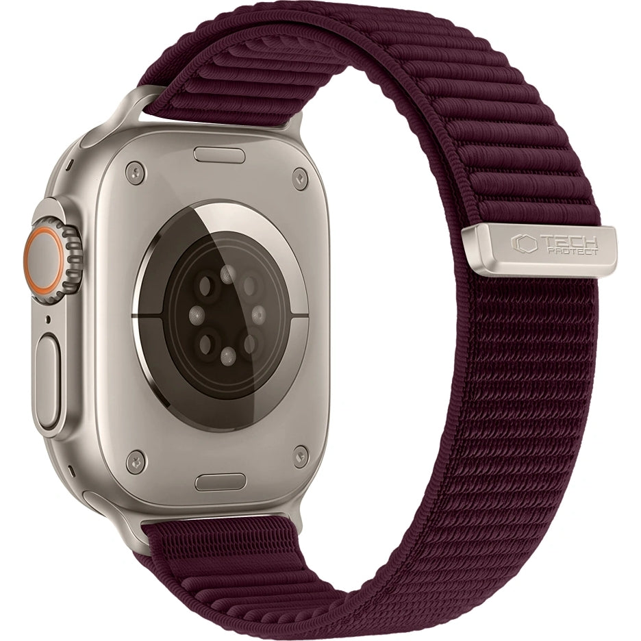 Armband für Apple Watch 44/45/46/49 mm, Tech Protect Nylon Pro, Burgunderrot (1/7)