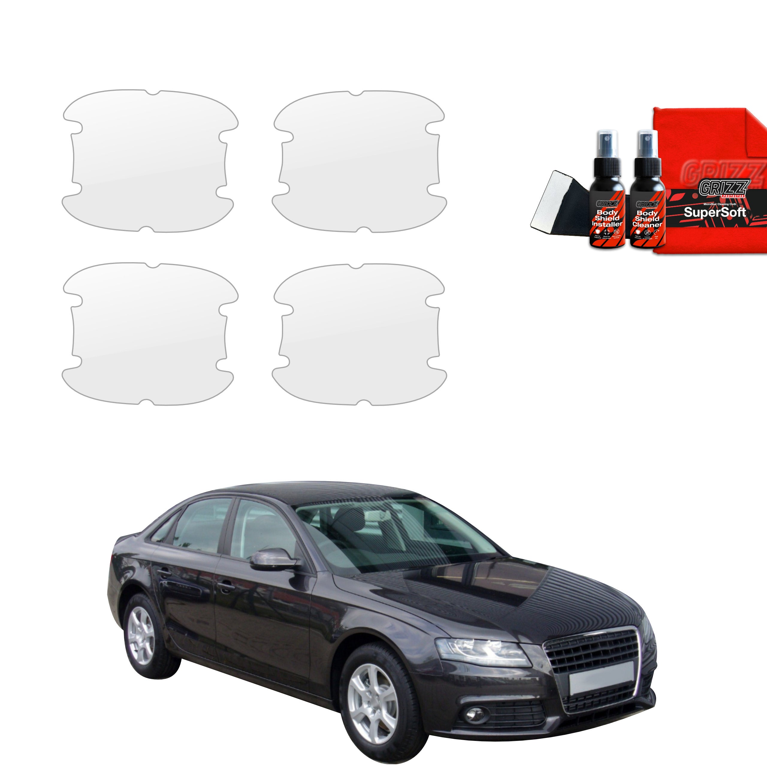 4in1 Schutzfolie Grizz Protector für Türgriffmulden - Audi A4 B8 Sedan (2007-2011)