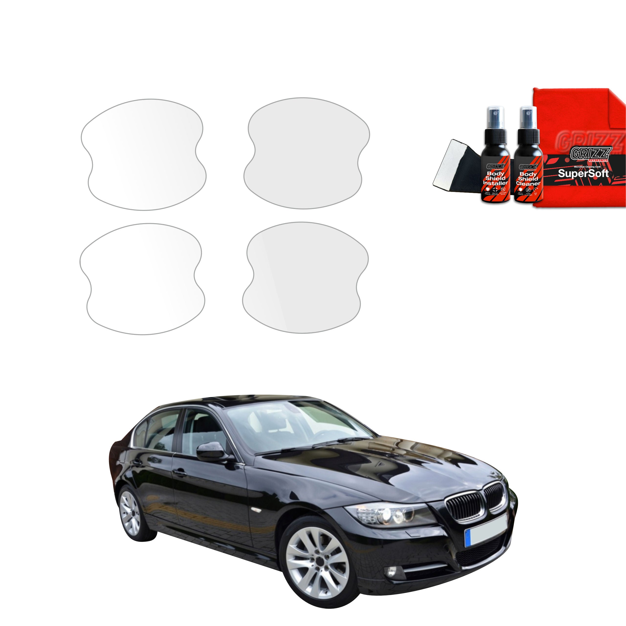 4in1 Schutzfolie Grizz Protector für Türgriffmulden - BMW 3 E90 Sedan LCI (2008-2012)