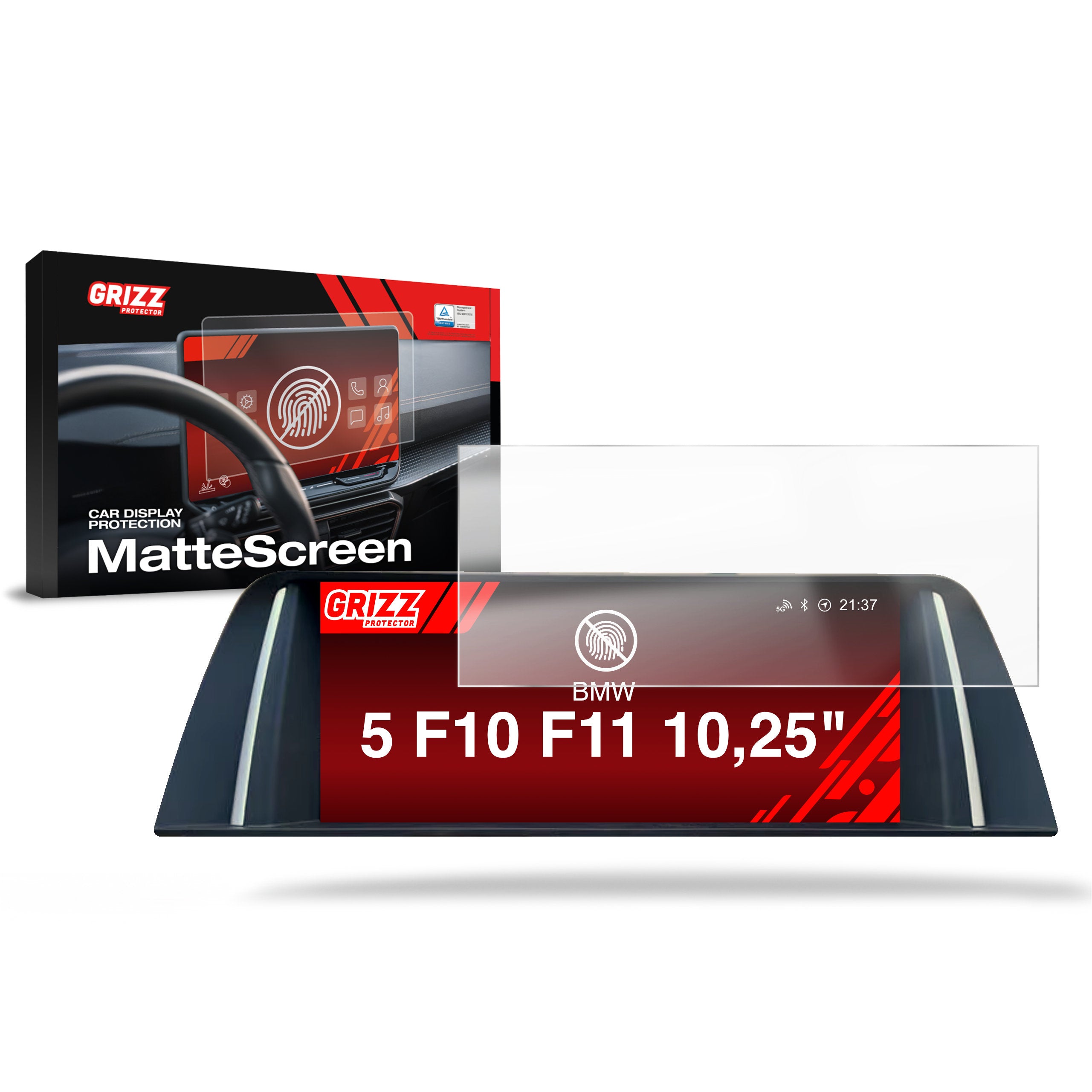 Matte Autodisplayfolie für BMW 5 F10 F11 10,25" Professional NBT (2012-2016), Grizz Protector