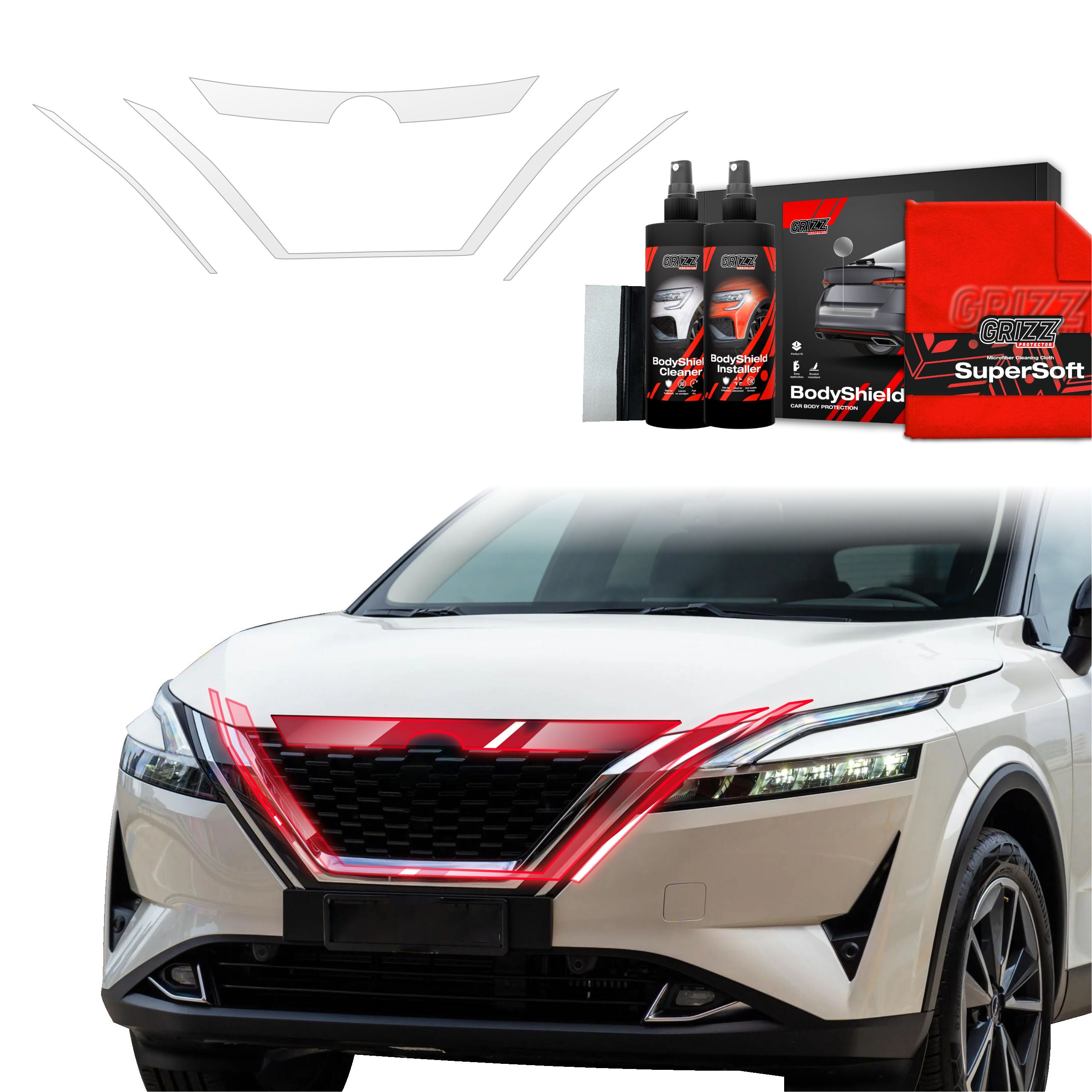 4in1 Schutzfolie Grizz Protector für nach vorne - Nissan Qashqai 3 (2021-2024)