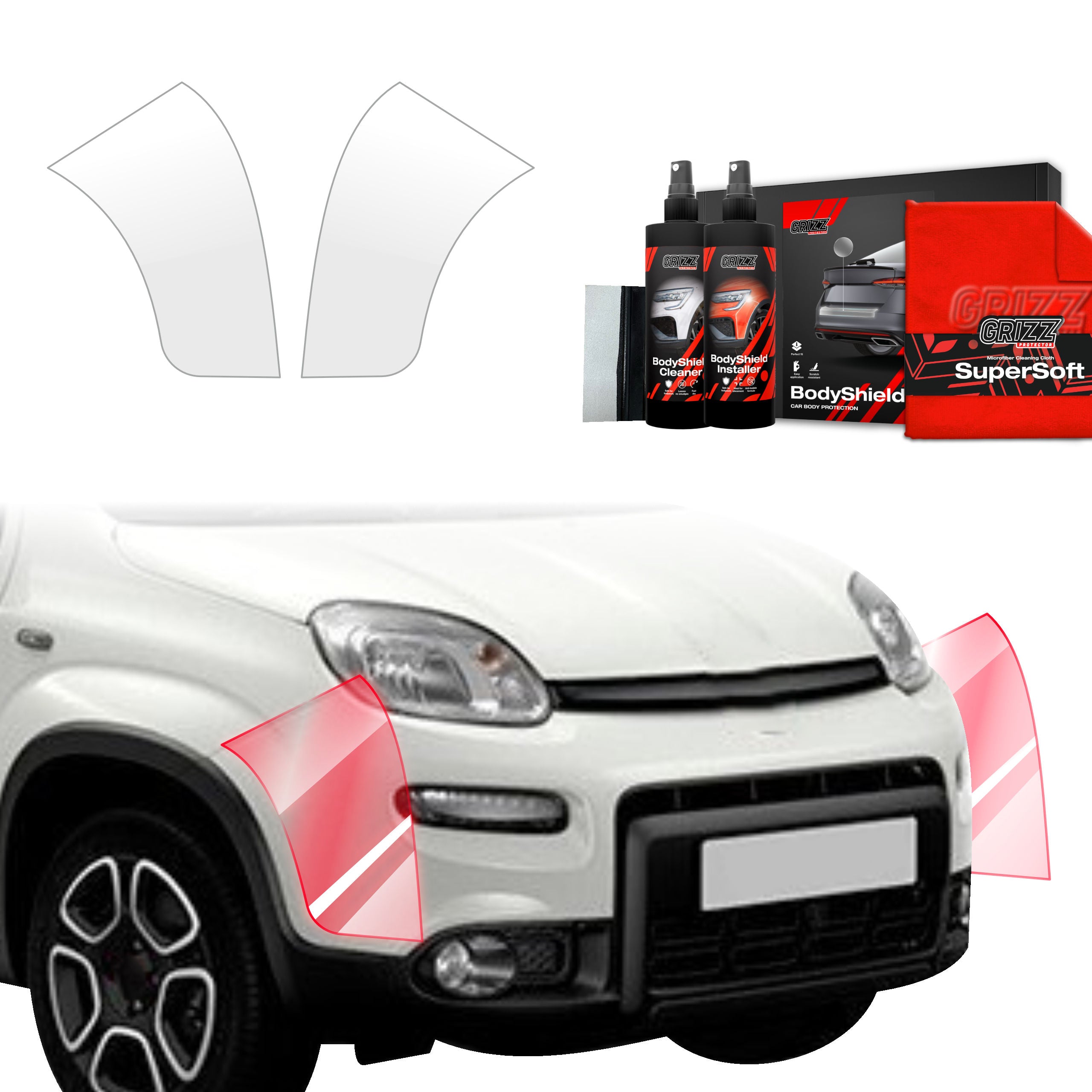 2in1 Schutzfolie Grizz Protector für Stoßstange - Fiat Panda (2020-2026)