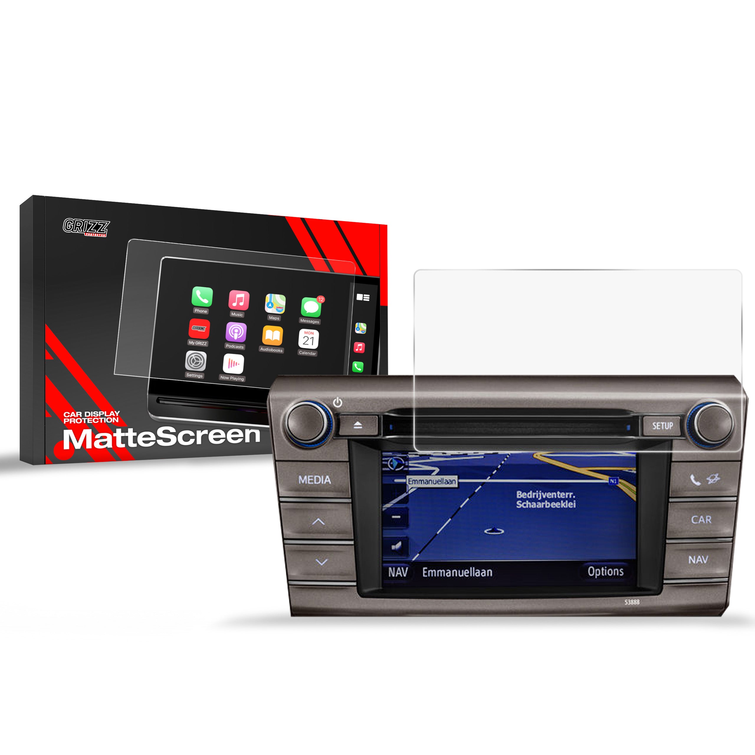 Matte Autodisplayfolie für Toyota RAV4 4, Grizz Protector