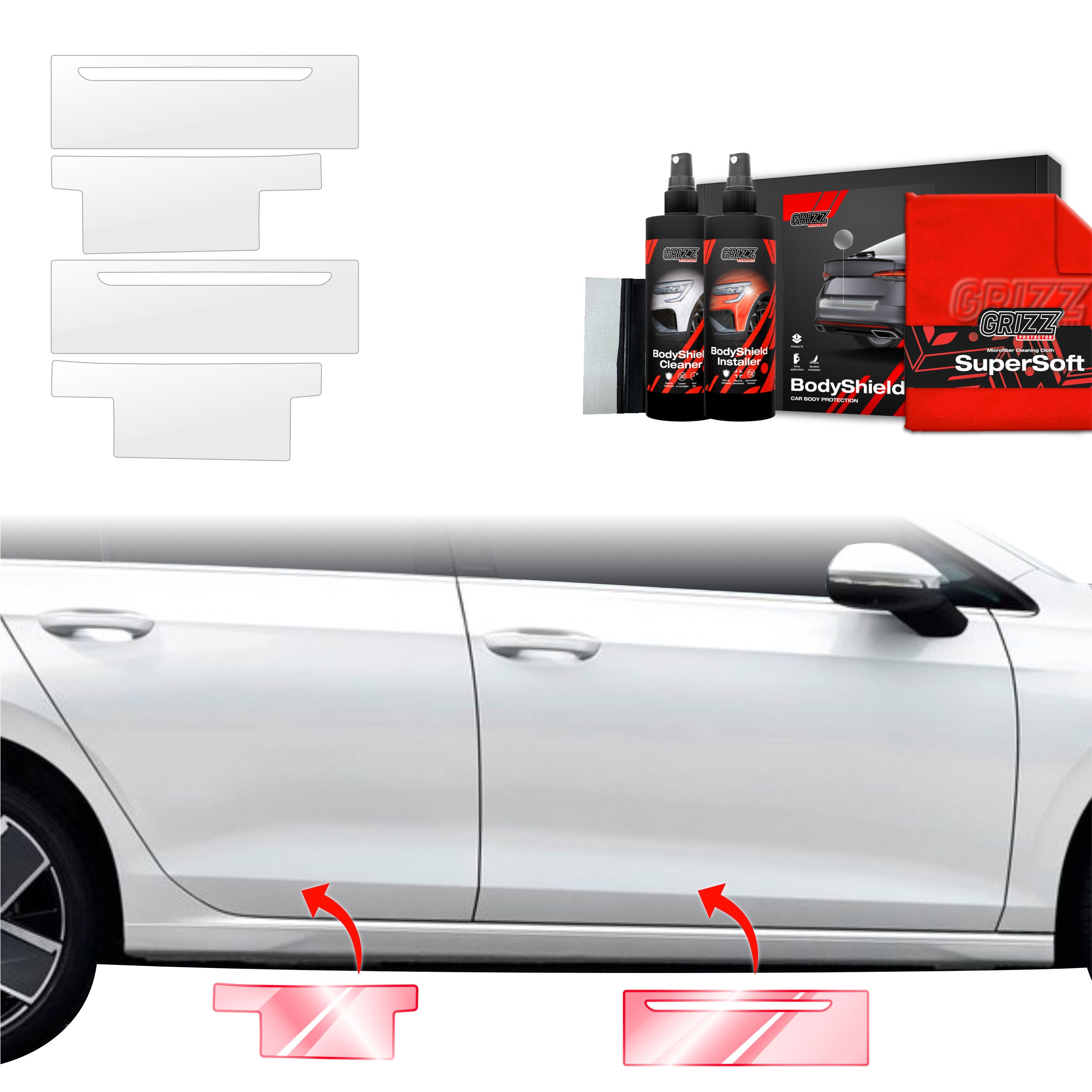 4in1 Schutzfolie Grizz Protector für Schweller - Volkswagen VW Golf 8 Hatchback (2024-2026)