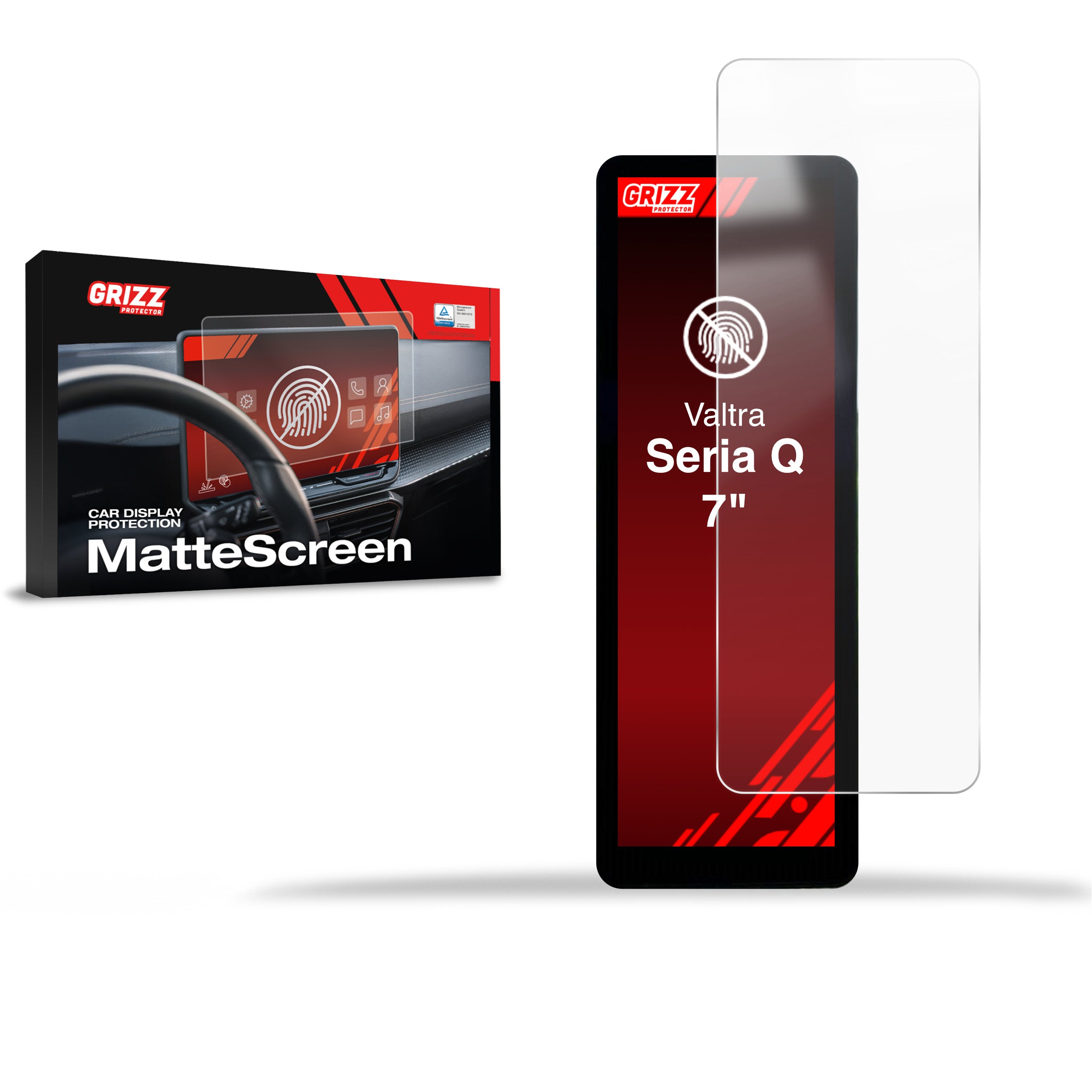 Matte Autodisplayfolie für Valtra seria Q A-Pillar Display 7" (2017-2026), Grizz Protector