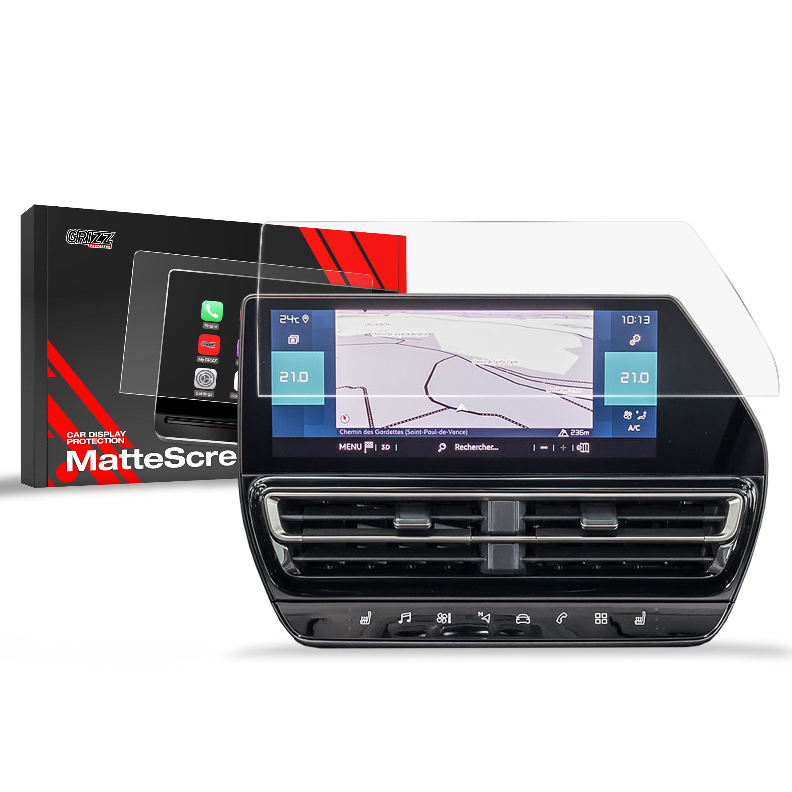 Matte Autodisplayfolie für Citroen C5 Aircross (2022-2025), Grizz Protector