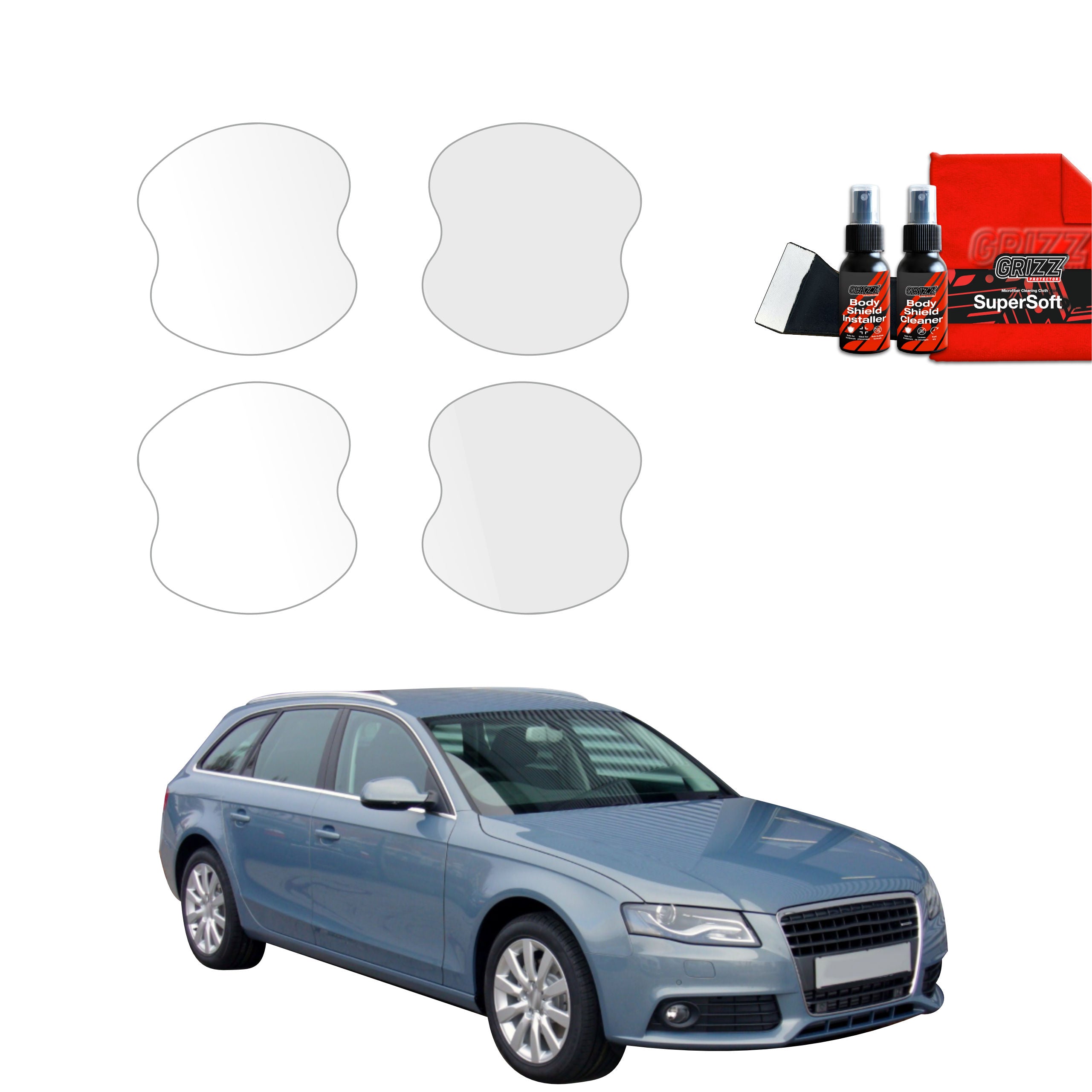 4in1 Schutzfolie Grizz Protector für Türgriffmulden - Audi A4 B8 Avant (2007-2011)