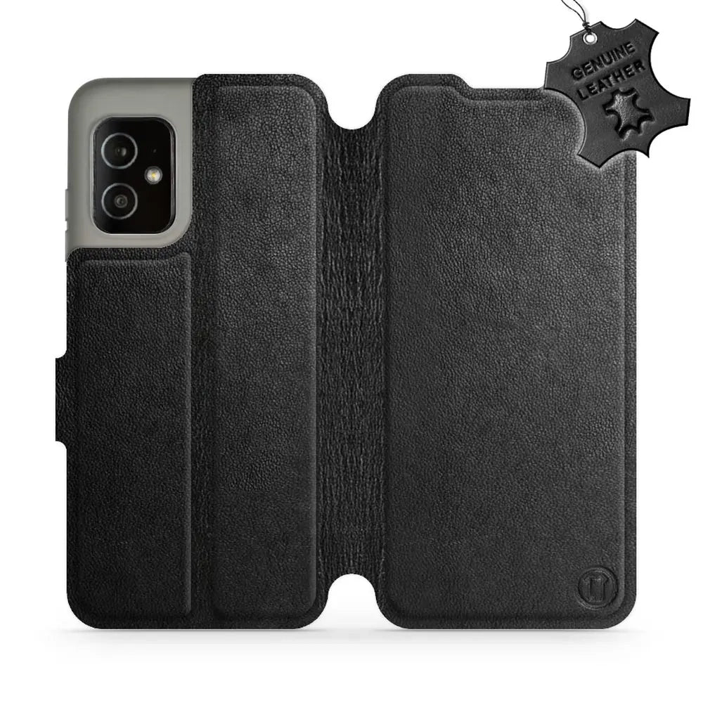 Echtleder Handyhülle für Asus Zenfone 8, Mobiwear Leather, Schwarz