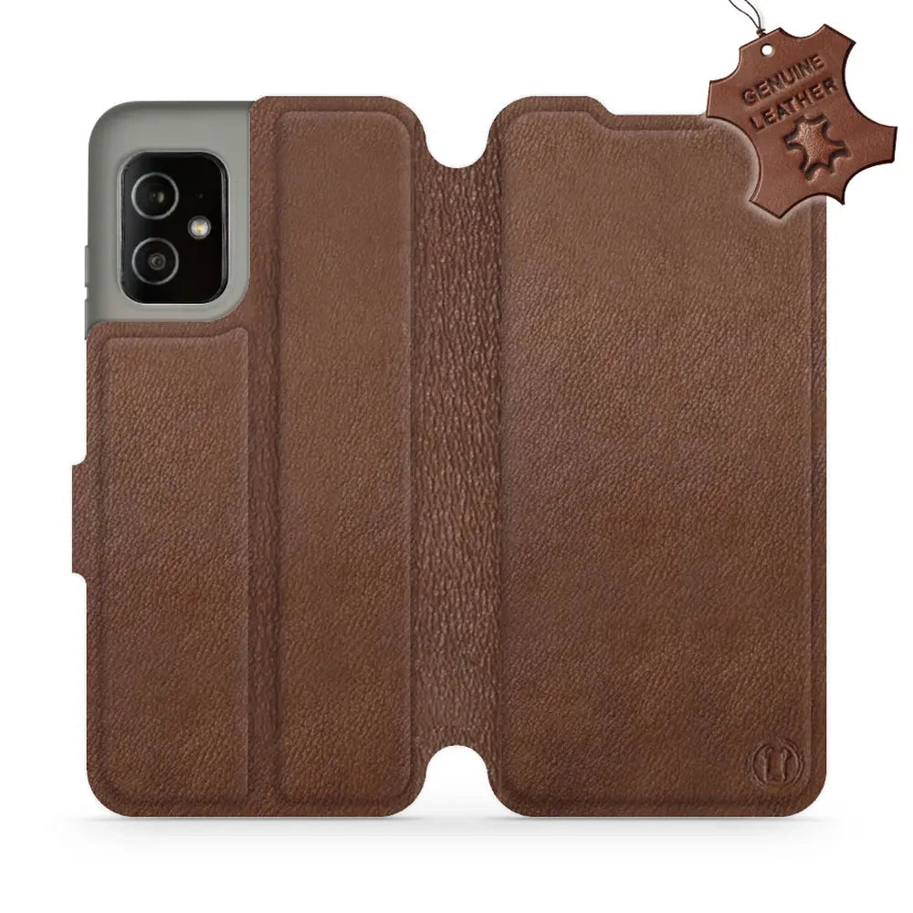 Echtleder Handyhülle für Asus Zenfone 8, Mobiwear Leather, Braun