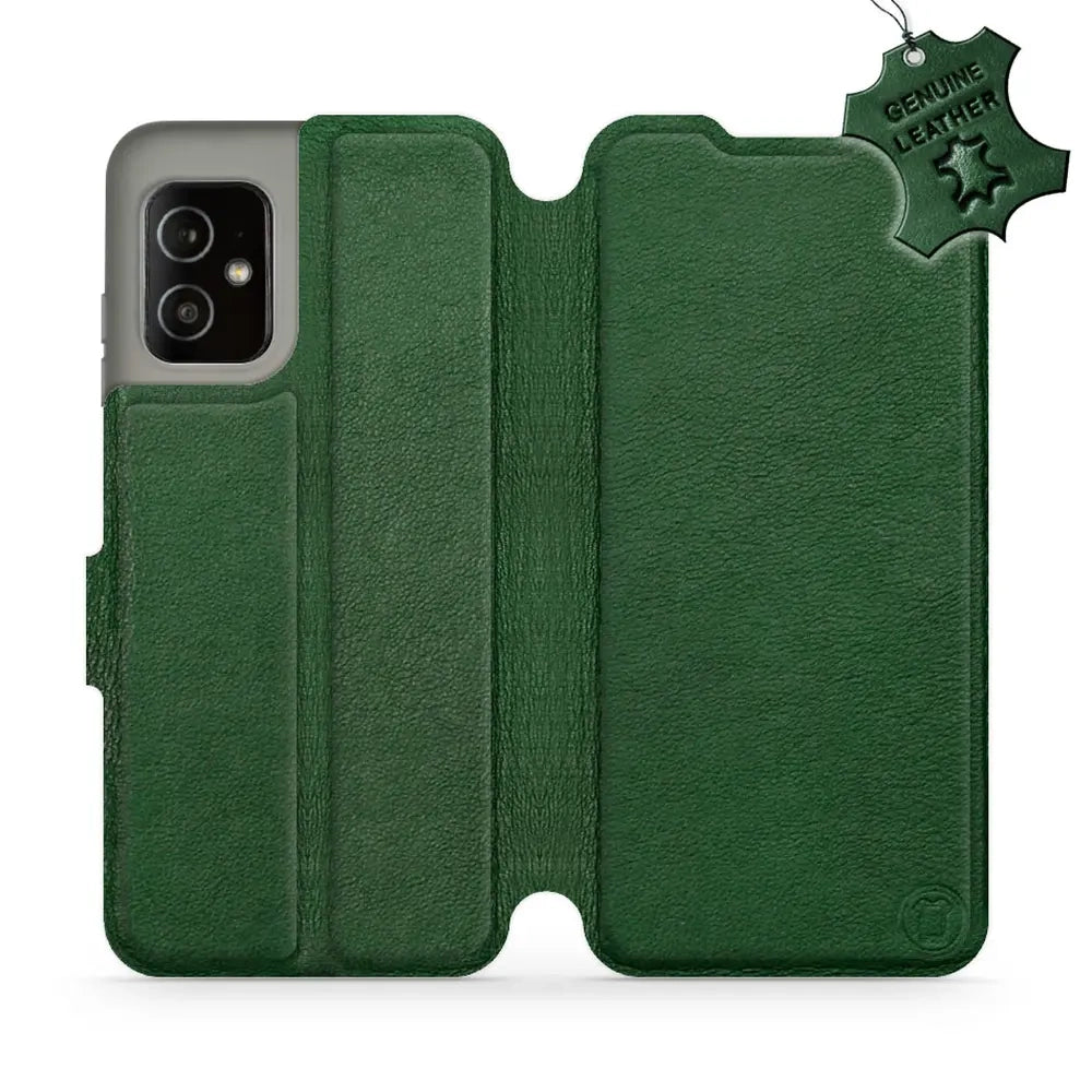 Echtleder Handyhülle für Asus Zenfone 8, Mobiwear Leather, Grün