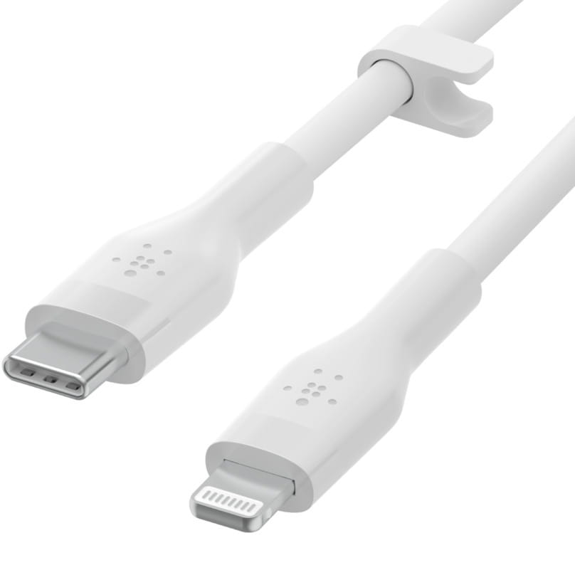 Kabel Belkin Boost Charge Flex Silicone USB-C für Lightning 1m, Weiß