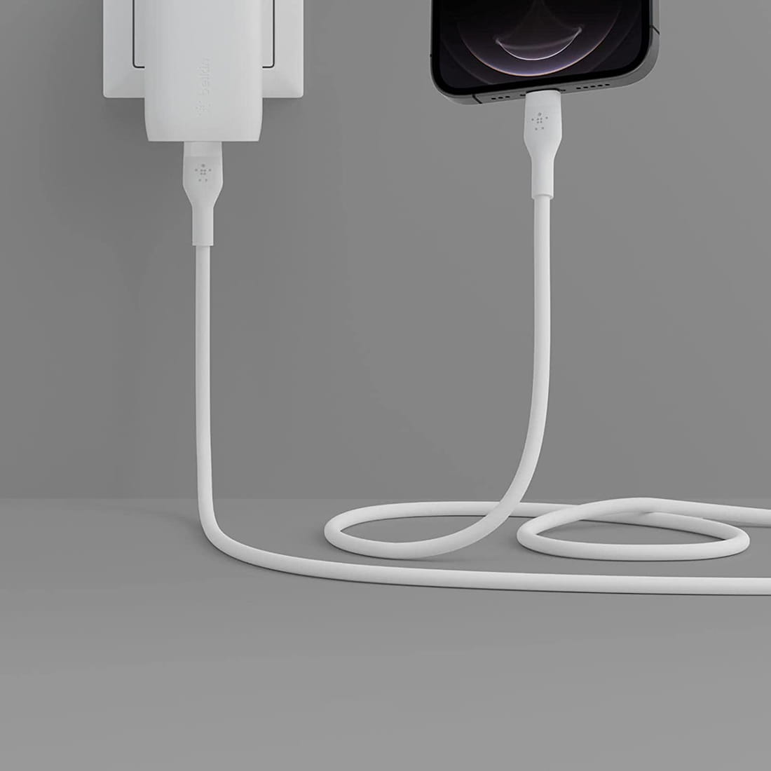 Kabel Belkin Boost Charge Flex Silicone USB-C für Lightning 1m, Weiß