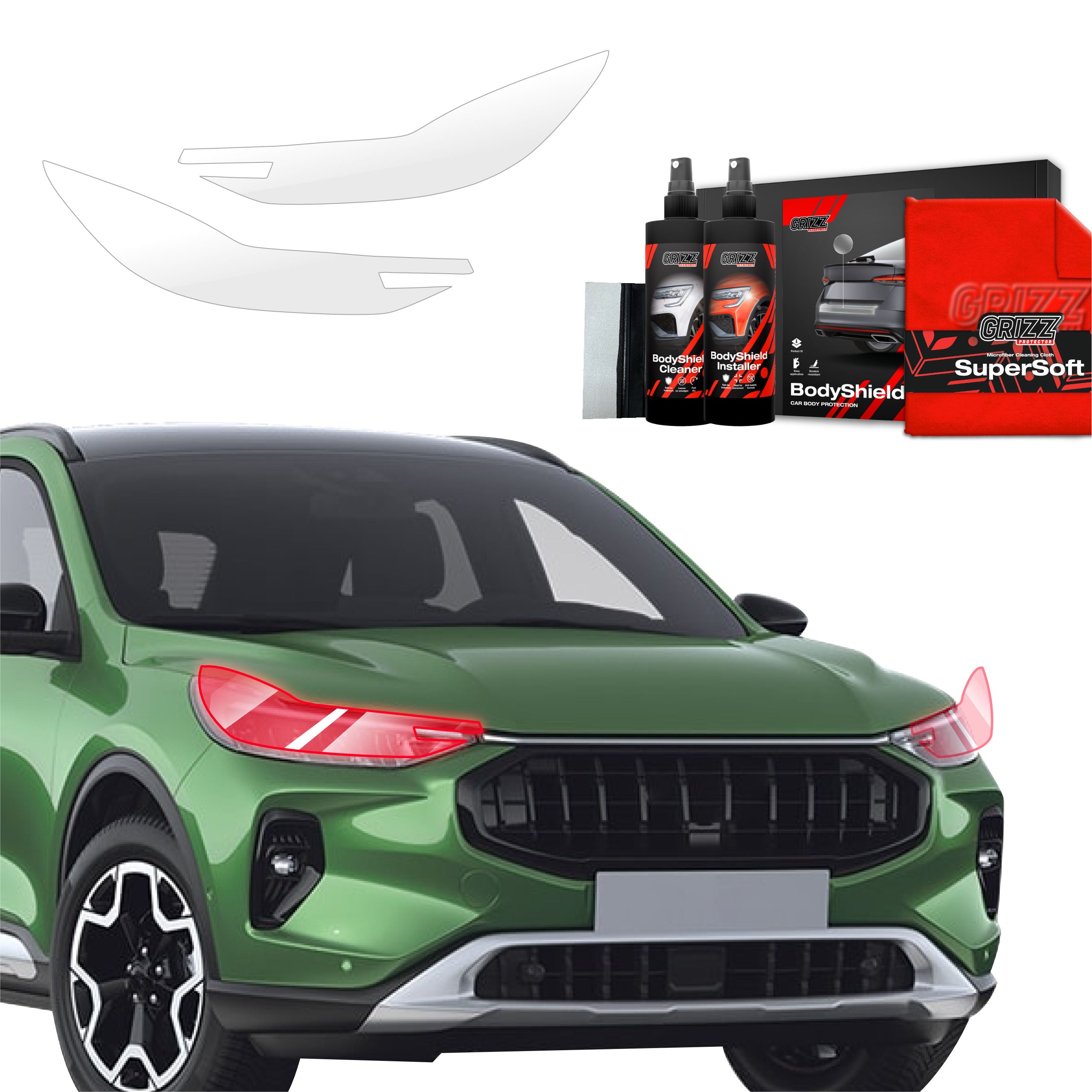 2in1 Schutzfolie Grizz Protector für Scheinwerfer - Ford Kuga Active Facelift (2024-2026)