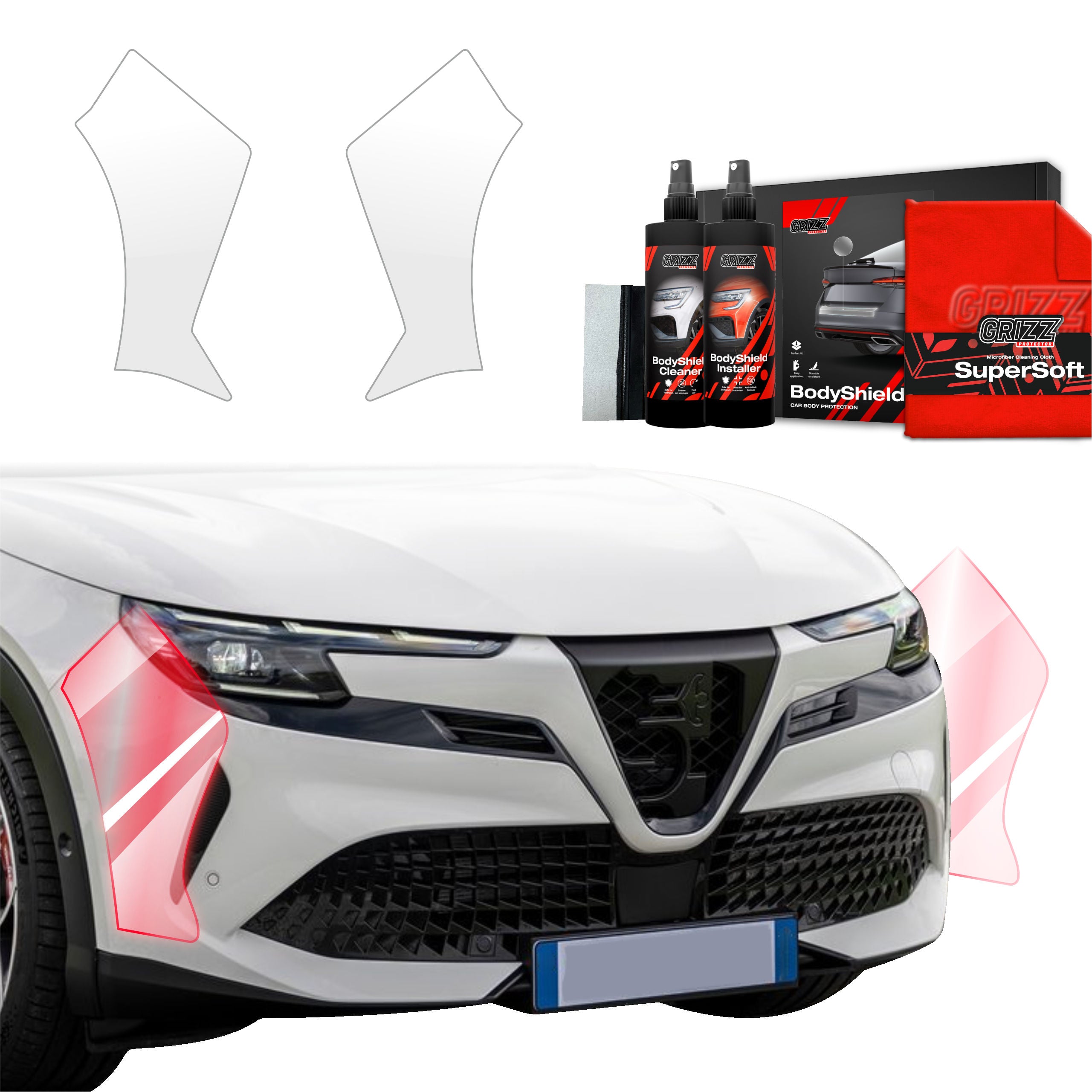 2in1 Schutzfolie Grizz Protector für Stoßstange - Alfa Romeo Junior (2024-2026)