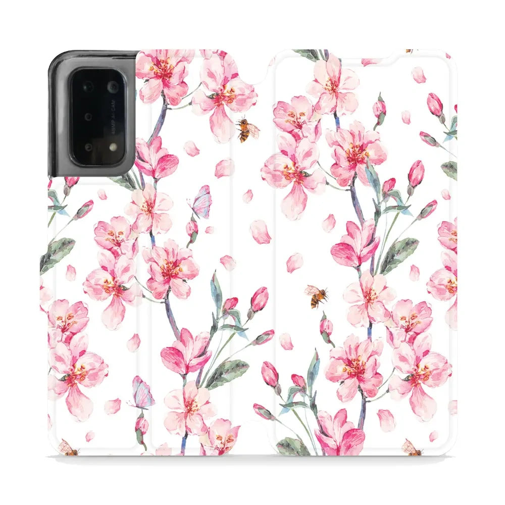 Handyhülle mit klappe für Oppo A54 5G, Mobiwear Book, Rosa Frühling