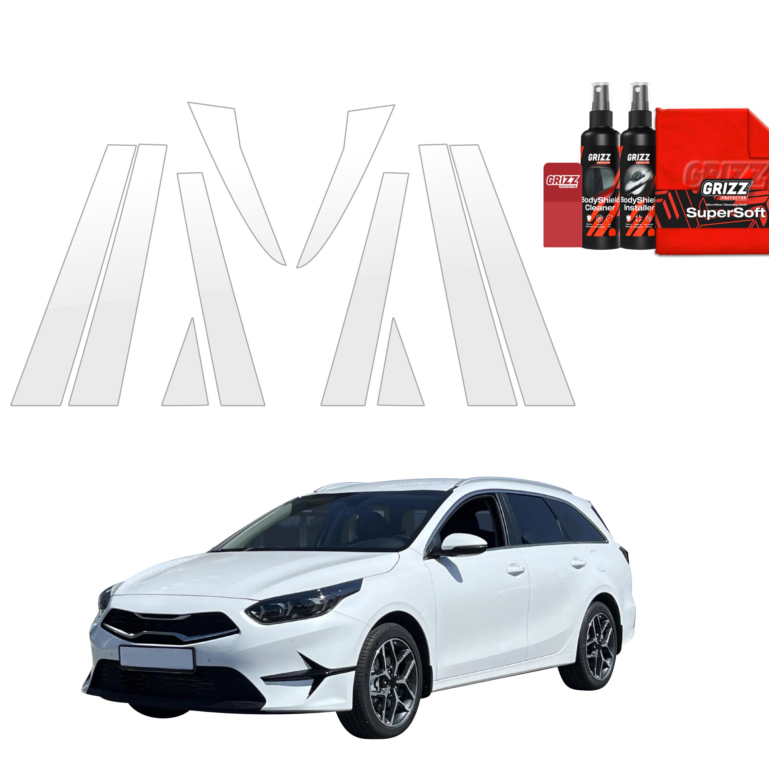 10in1 Schutzfolie Grizz Protector für B-C-Säule - Kia Ceed Hatchback (2021-2025)