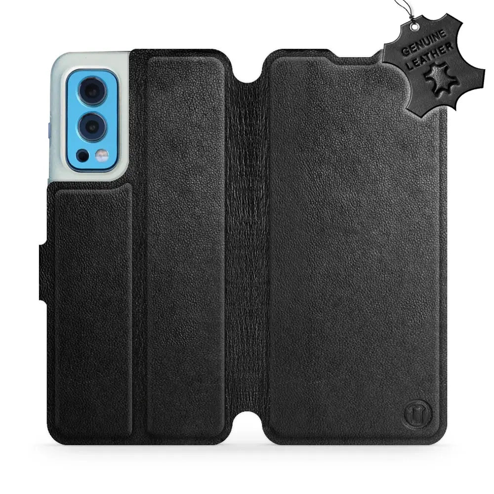 Echtleder Handyhülle für OnePlus Nord 2 5G, Mobiwear Leather, Schwarz