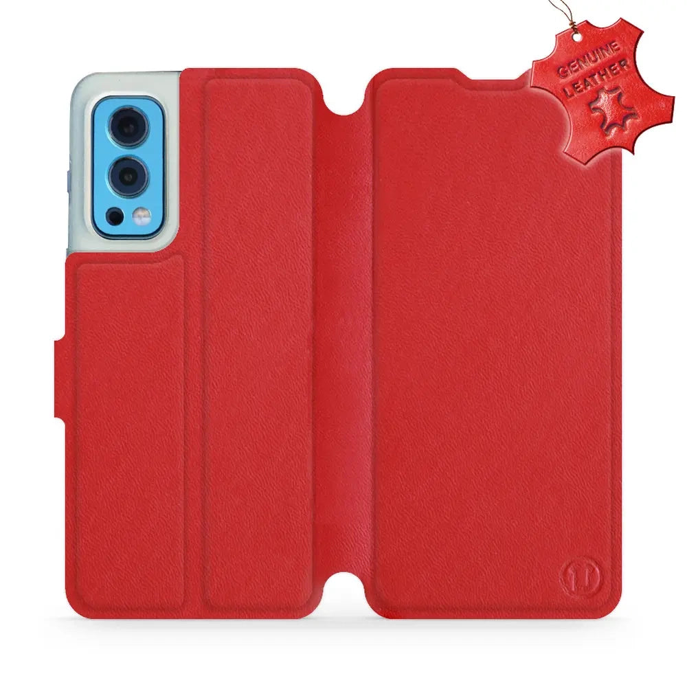 Echtleder Handyhülle für OnePlus Nord 2 5G, Mobiwear Leather, Rot