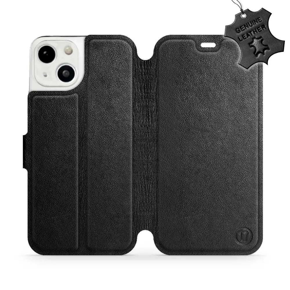 Echtleder Handyhülle für iPhone 13, Mobiwear Leather, Schwarz