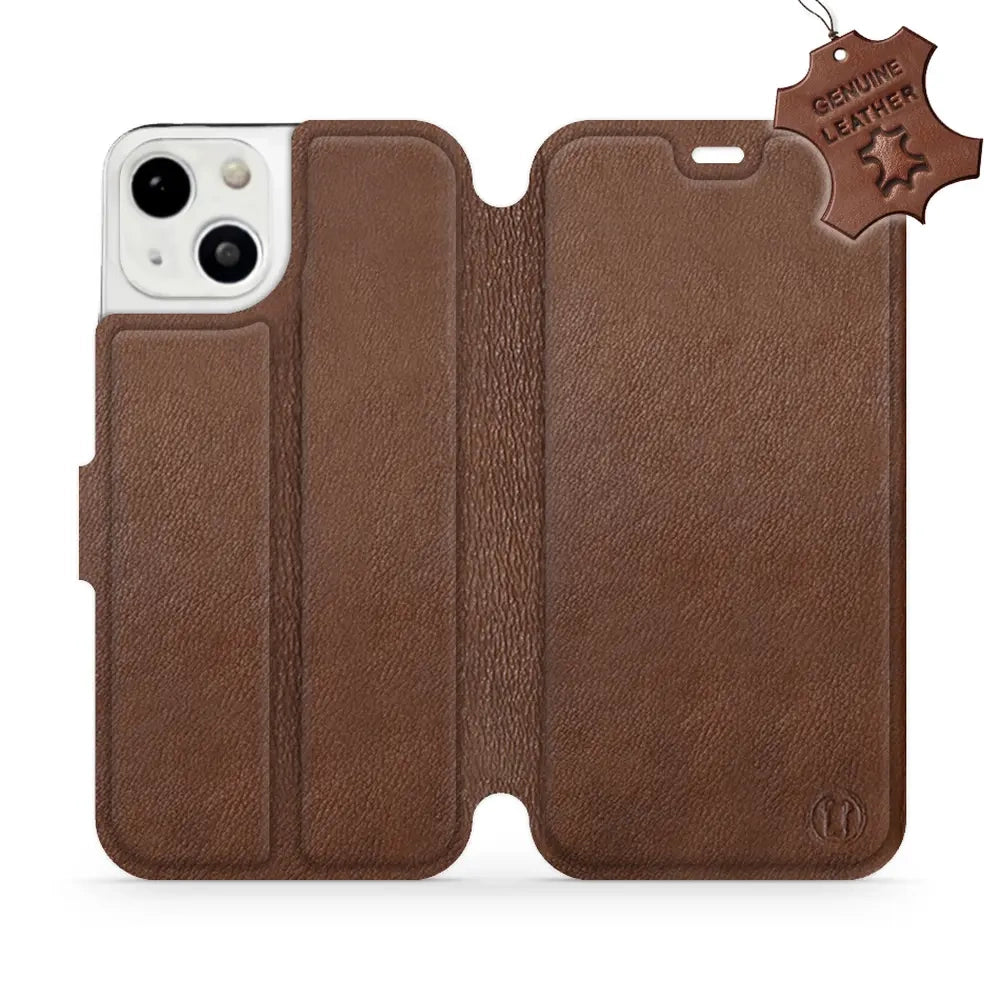 Echtleder Handyhülle für iPhone 13, Mobiwear Leather, Braun