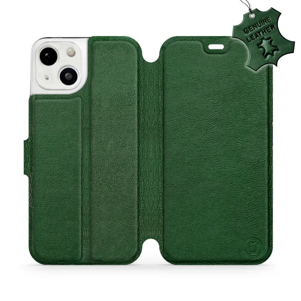 Echtleder Handyhülle für iPhone 13, Mobiwear Leather, Grün