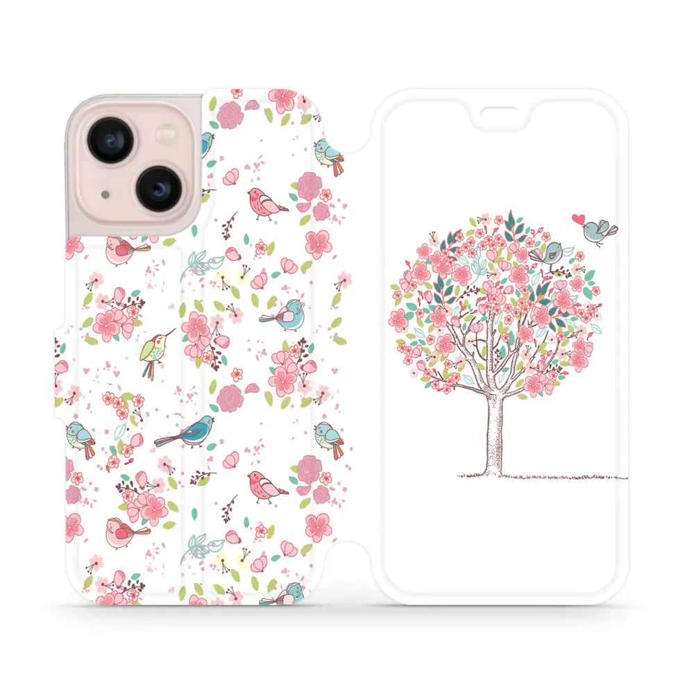 Handyhülle mit klappe für iPhone 13 Mini, Mobiwear Book, Rosa Hain