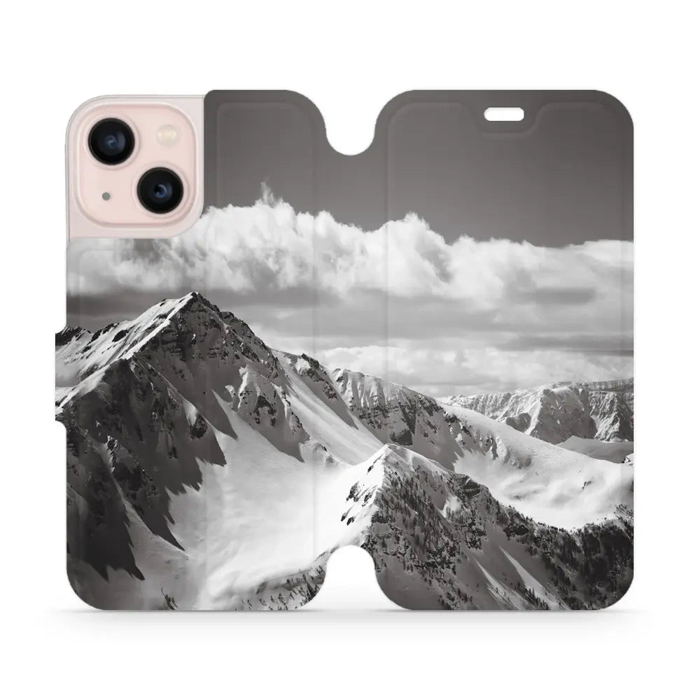 Handyhülle mit klappe für iPhone 13 Mini, Mobiwear Book, Berggipfel