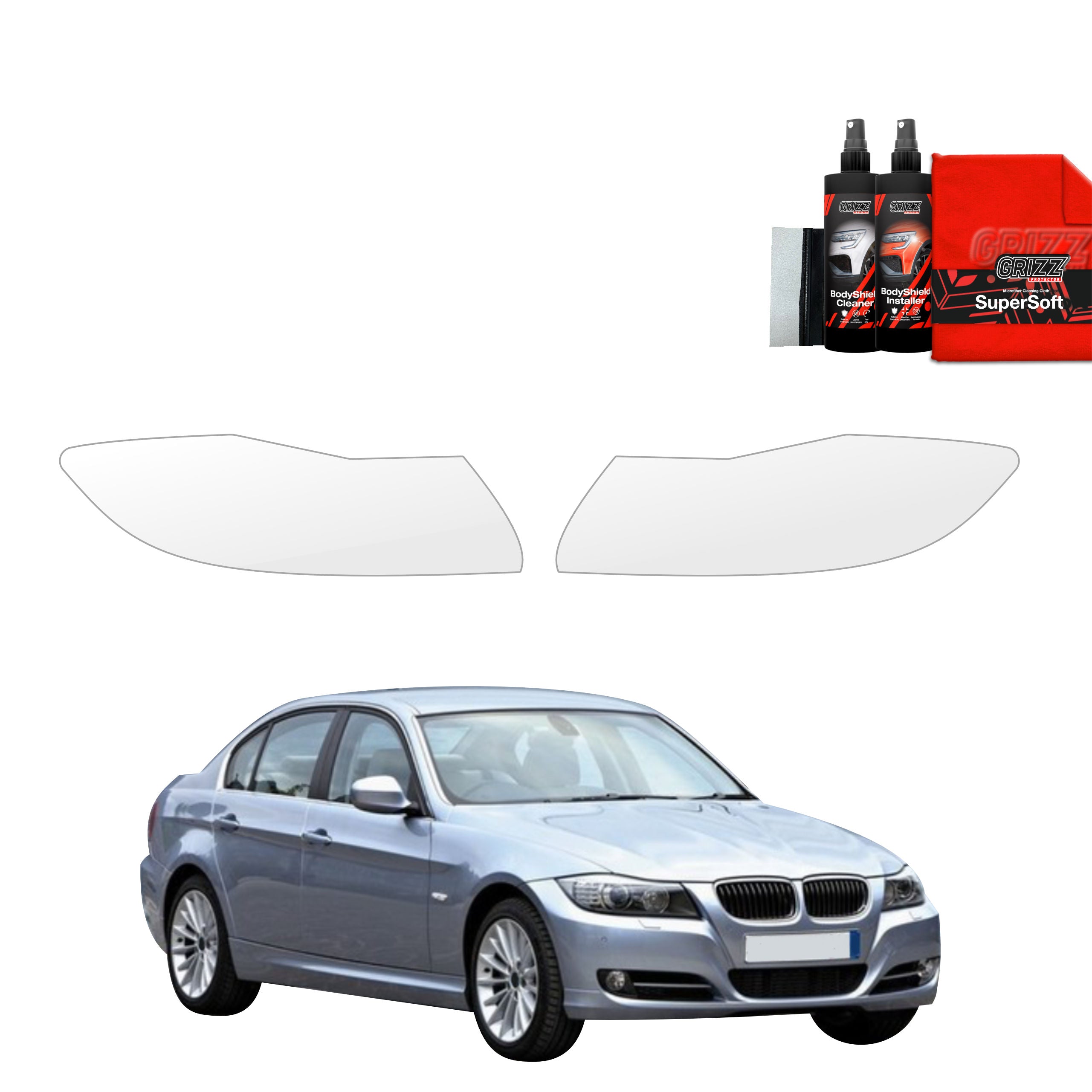 2in1 Schutzfolie Grizz Protector für Scheinwerfer - BMW 3 E90 Sedan Pre-LCI (2004-2008)
