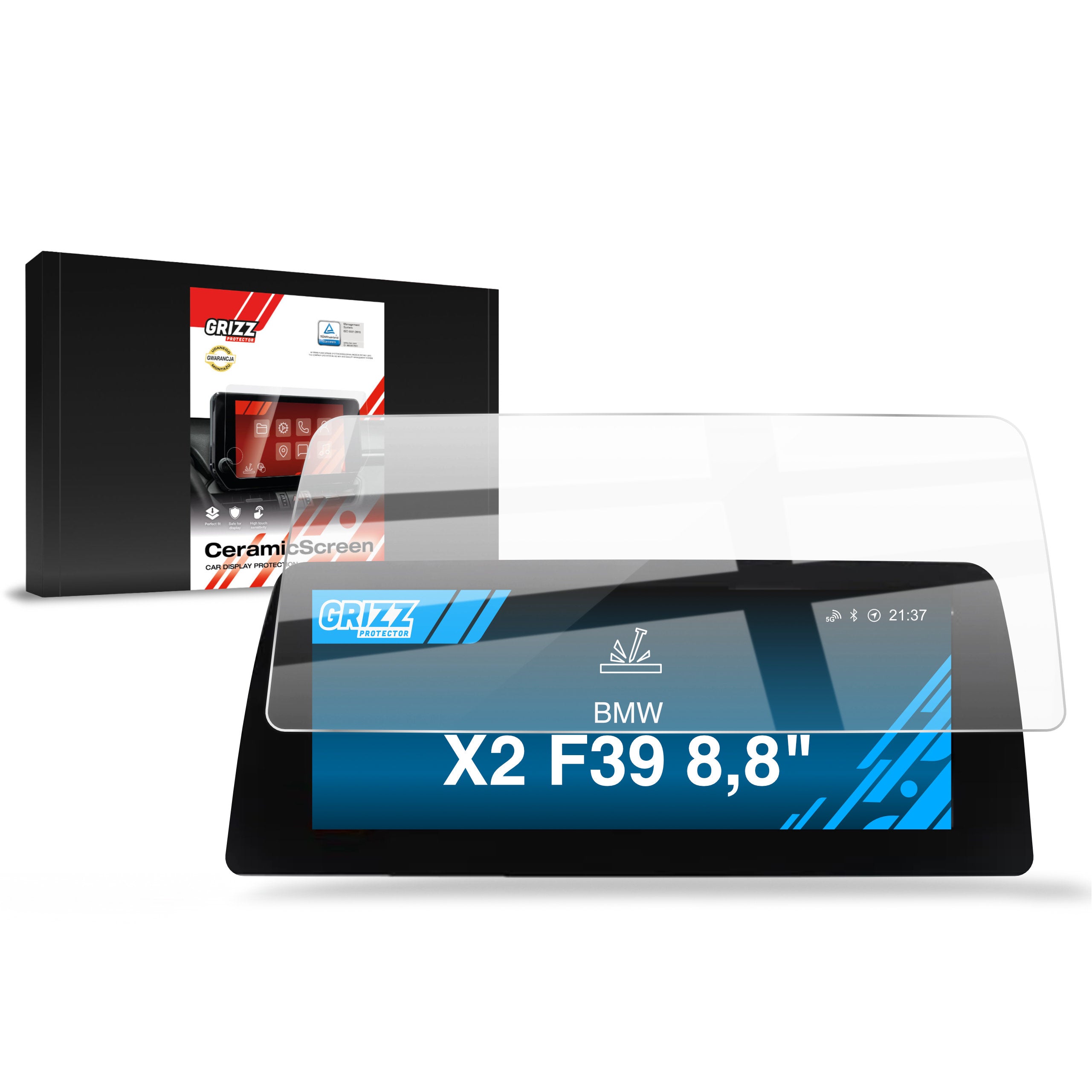 Keramische Autodisplayfolie für BMW X2 F39 8,8" (2018-2023), Grizz Protector
