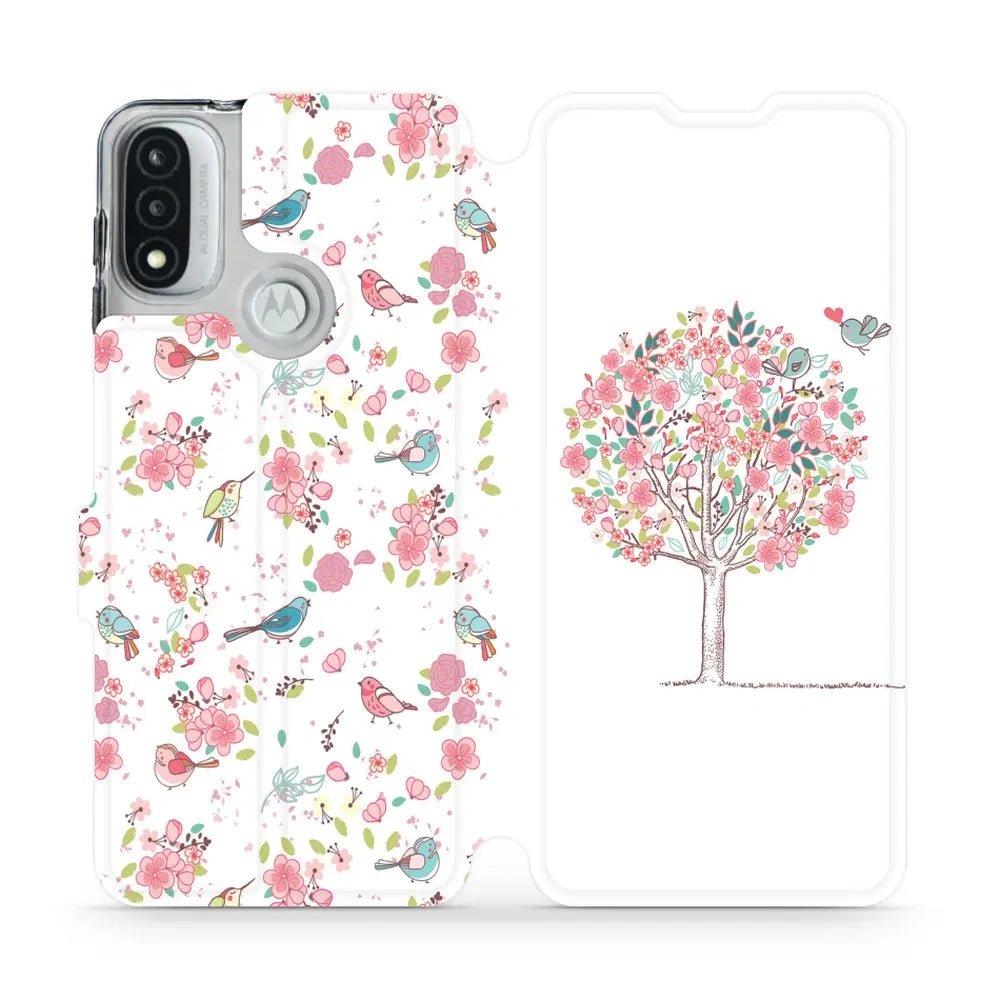 Handyhülle mit klappe für Motorola Moto E20, Mobiwear Book, Rosa Hain