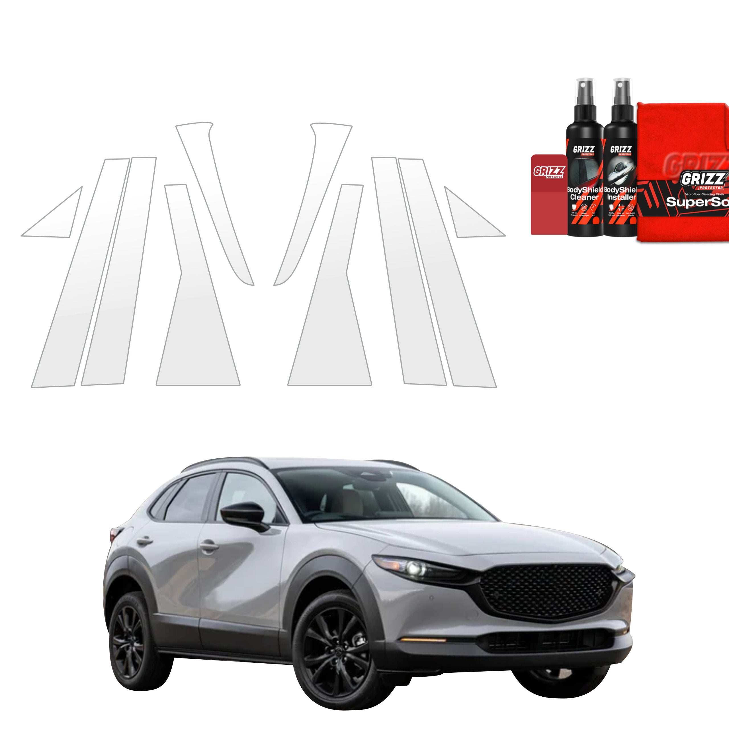 10in1 Schutzfolie Grizz Protector für B-C-Säule - Mazda CX-30 (2026)