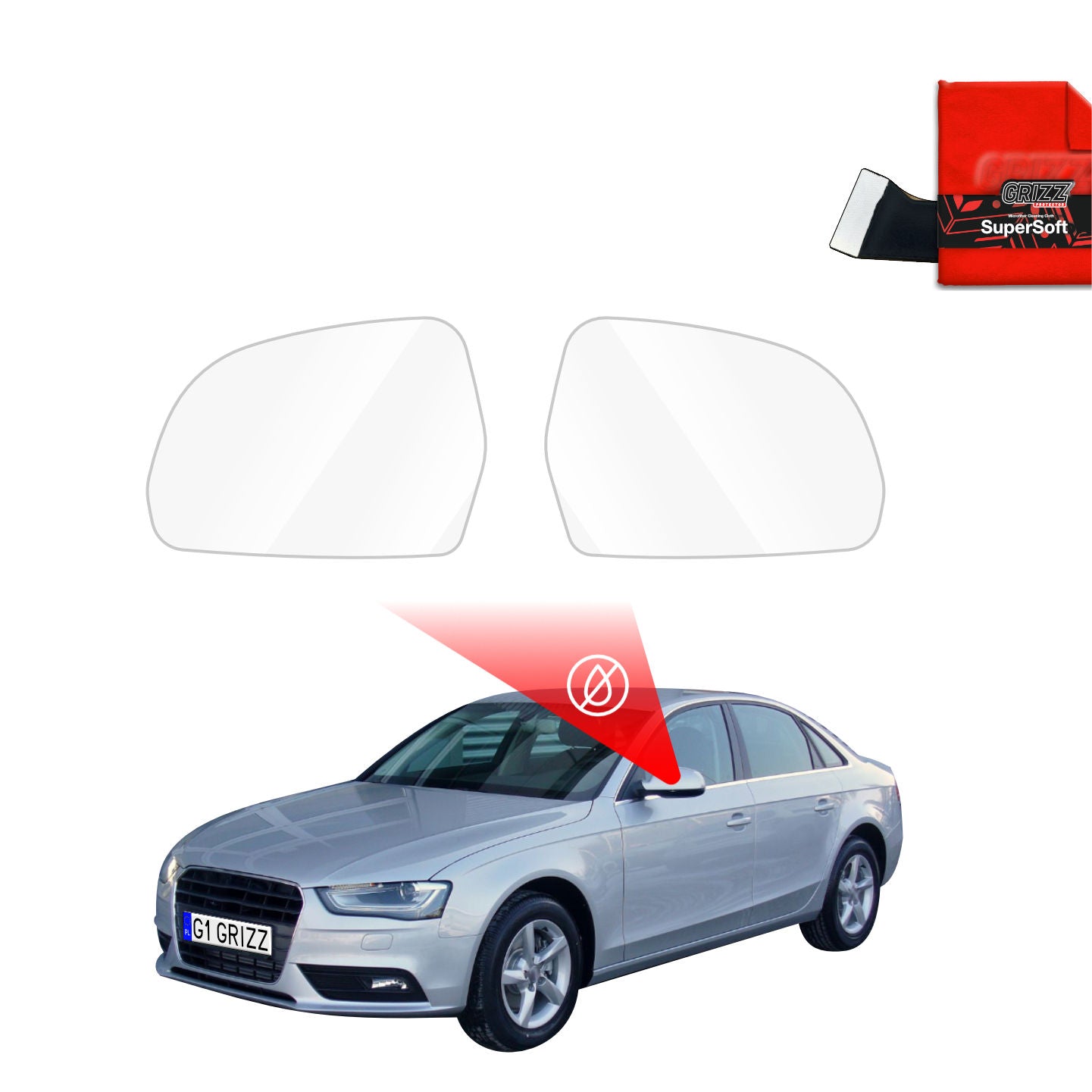 Regenschutzfolie Grizz Protector für Außenspiegel - Audi A4 B8 Sedan Facelifting (2011-2015)