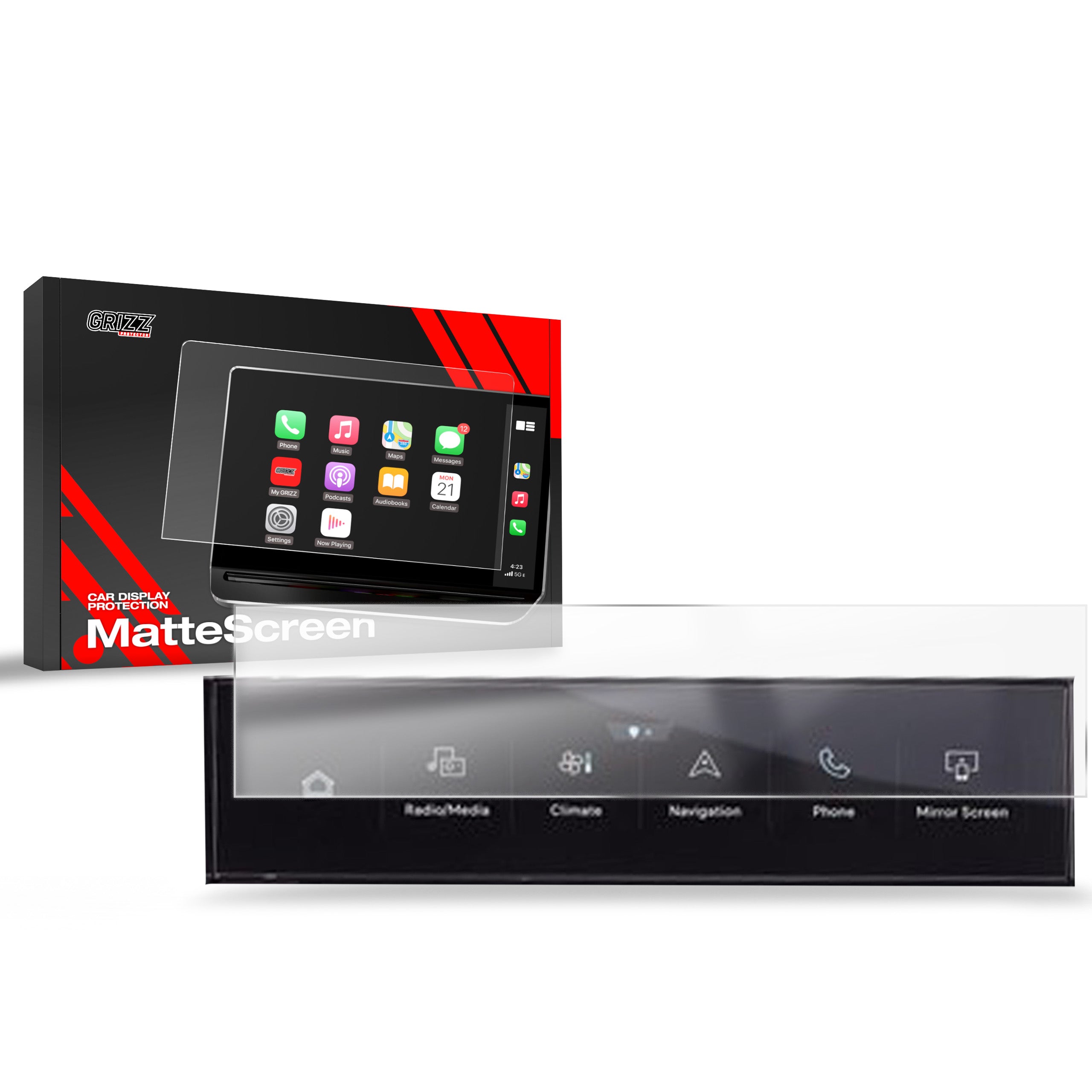 Matte Autodisplayfolie für Peugeot 3008 AC Panel (2024-2025), Grizz Protector