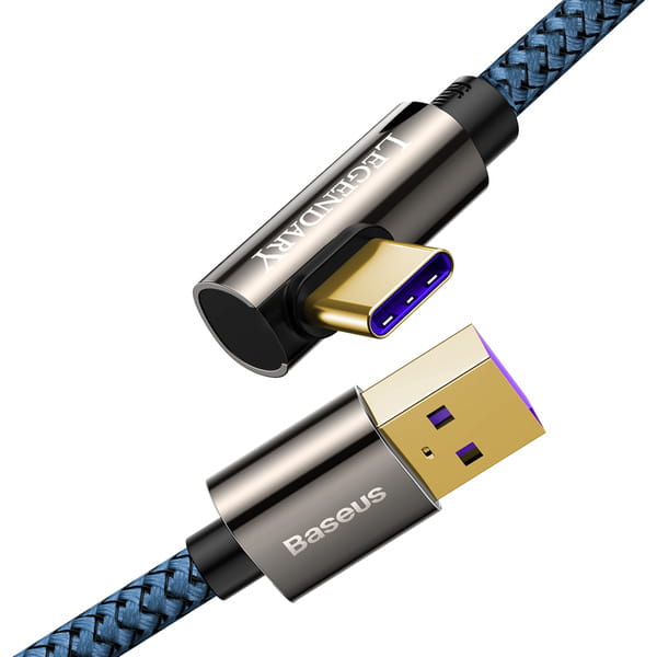 Kabel Baseus Legend Series Elbow 66W 6A USB-A für USB-C 2m, Blau