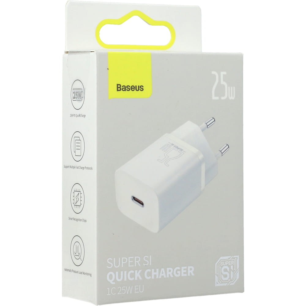 Wandladegerät Baseus Super Si QC USB-C, 25W, Weiß