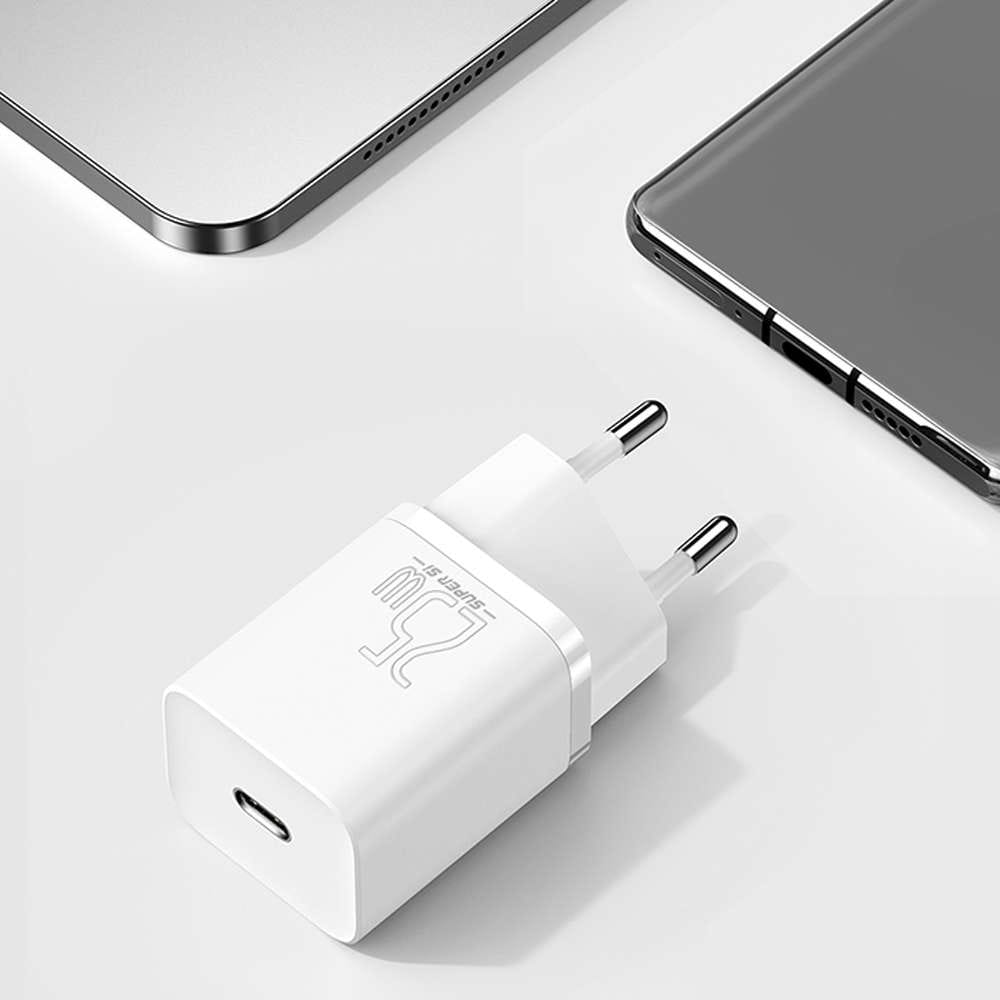 Wandladegerät Baseus Super Si QC USB-C, 25W, Weiß