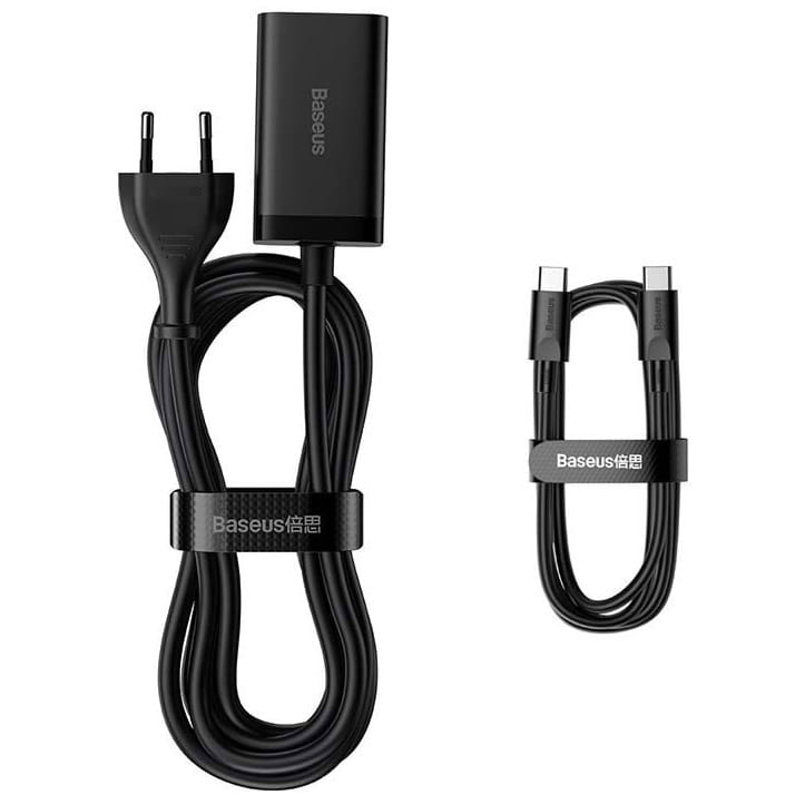 Wandladegerät Baseus GaN3 Pro QC 2x USB-C 2x USB-A, 65W, Schwarz