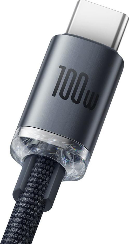 Kabel Baseus Crystal Shine 100W 5A USB-A für USB-C 2m, schwarz