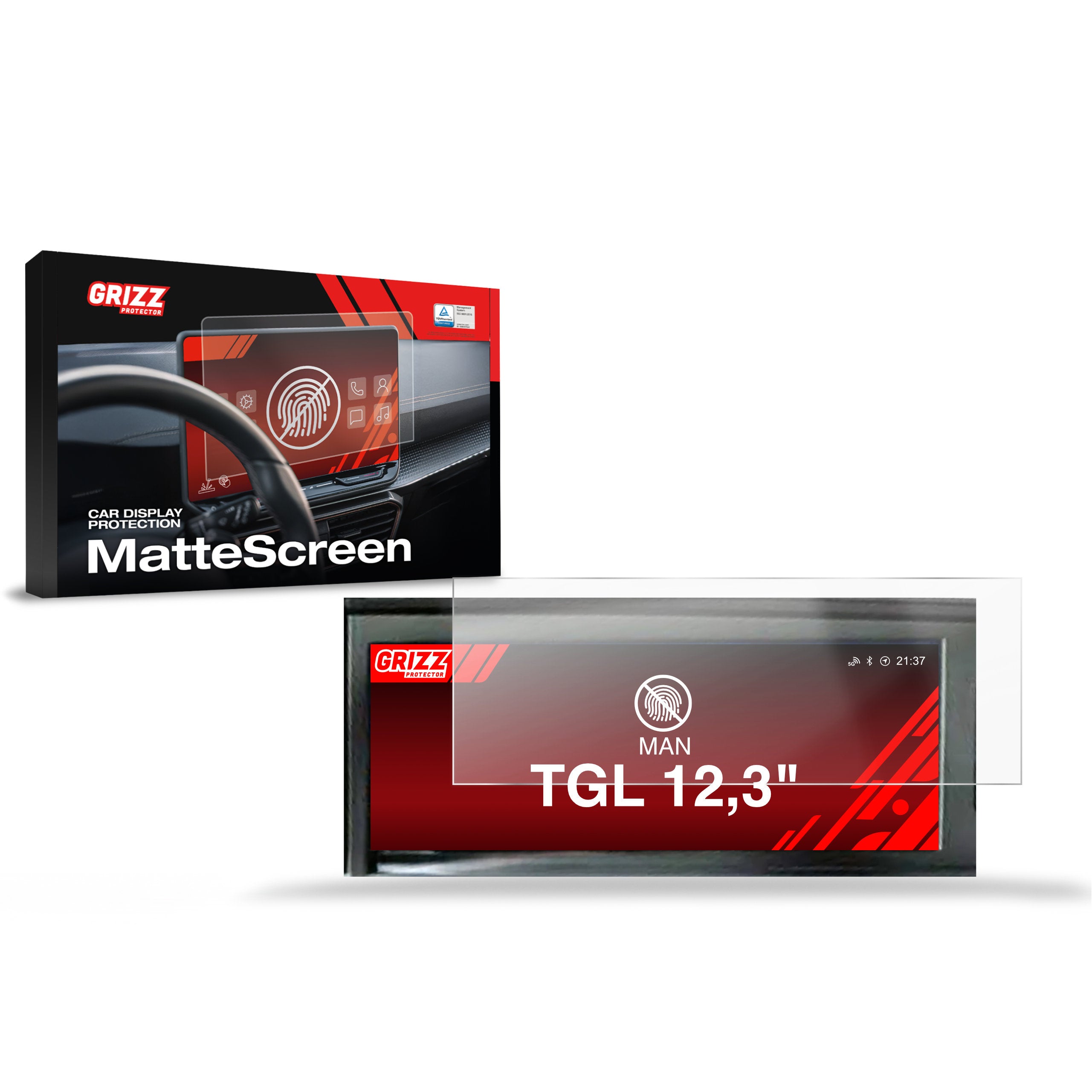 Matte Autodisplayfolie für MAN TGL 12,3", Grizz Protector