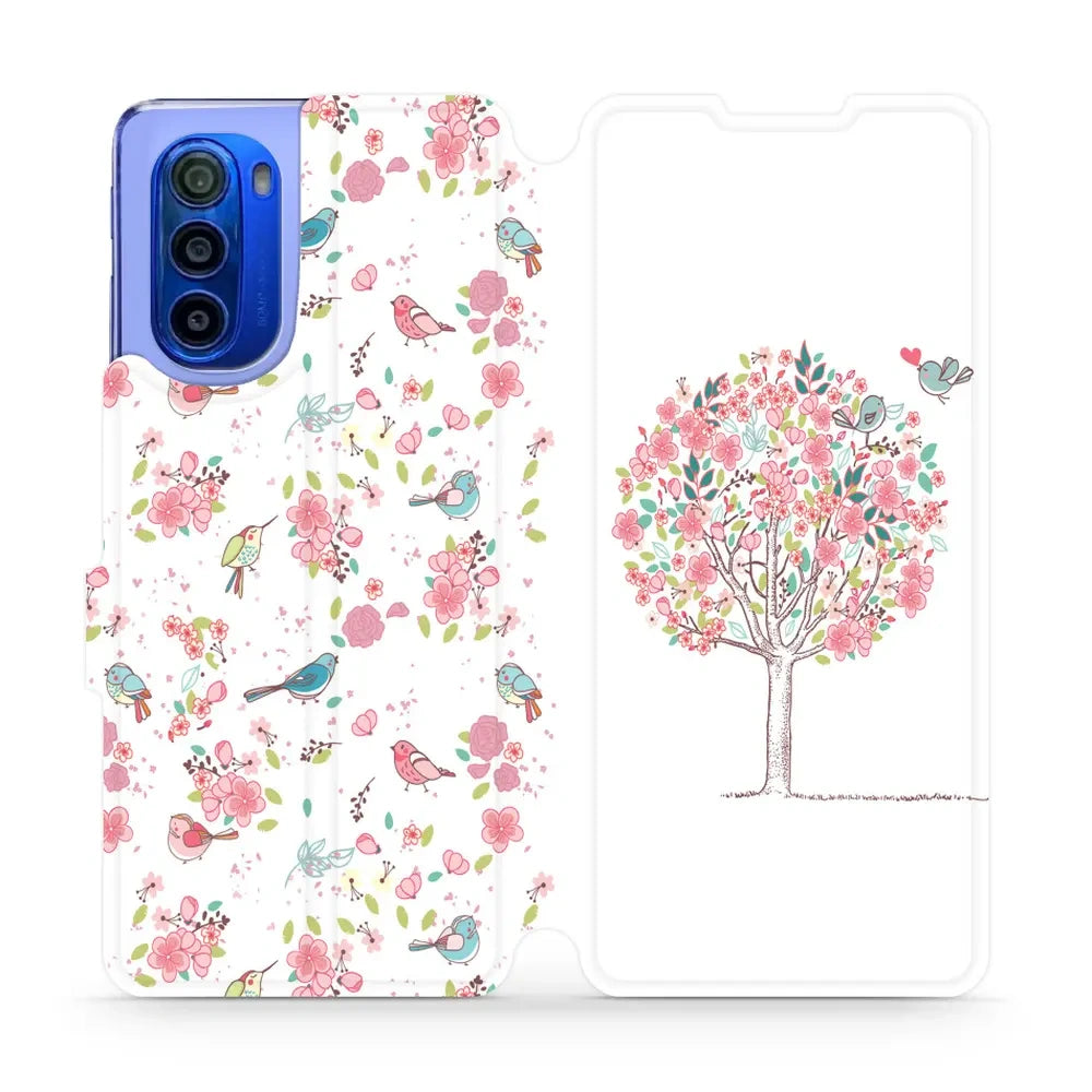 Handyhülle mit klappe für Motorola Moto G51 5G, Mobiwear Book, Rosa Hain