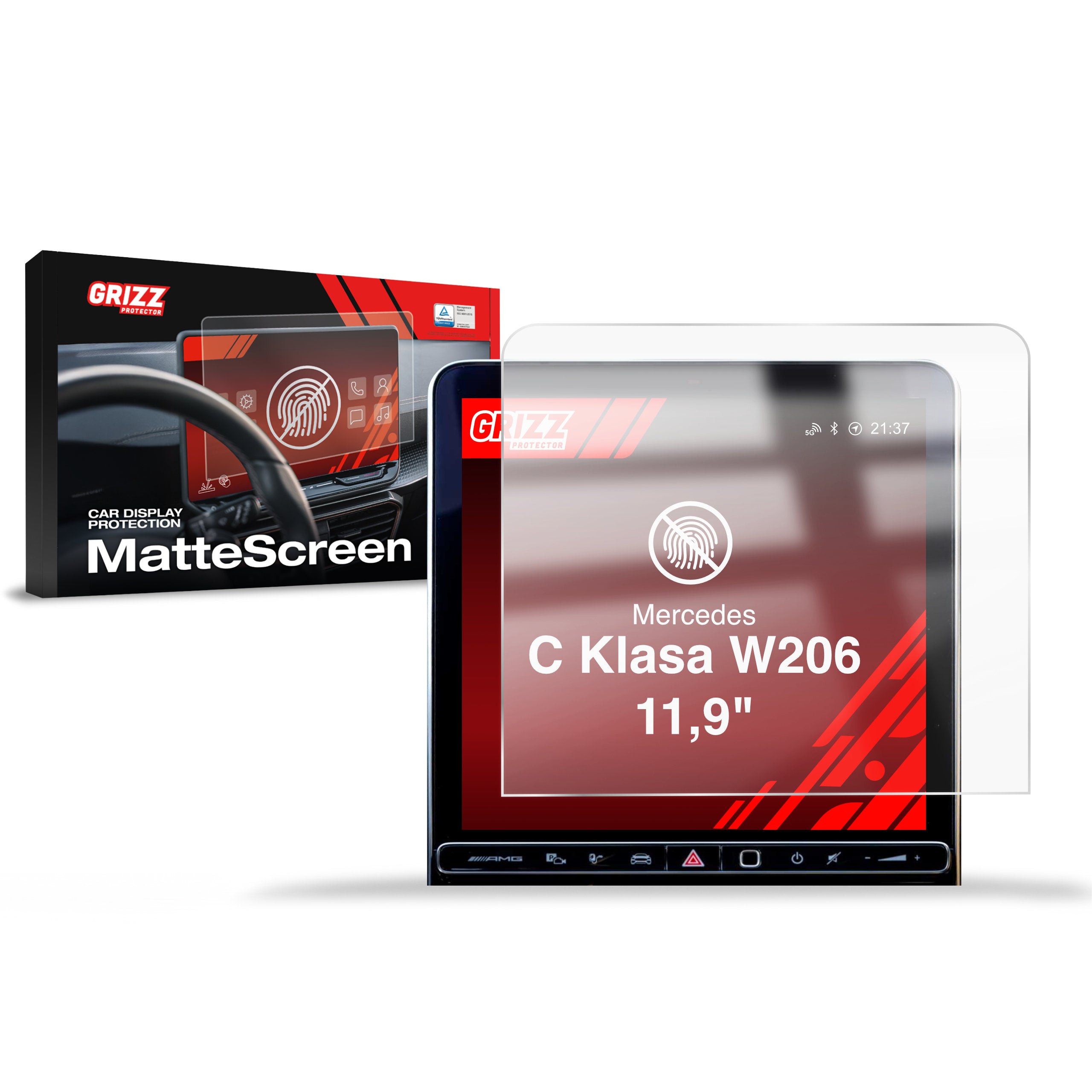 Matte Autodisplayfolie für Mercedes C Klasse W206 (2021-2026), Grizz Protector