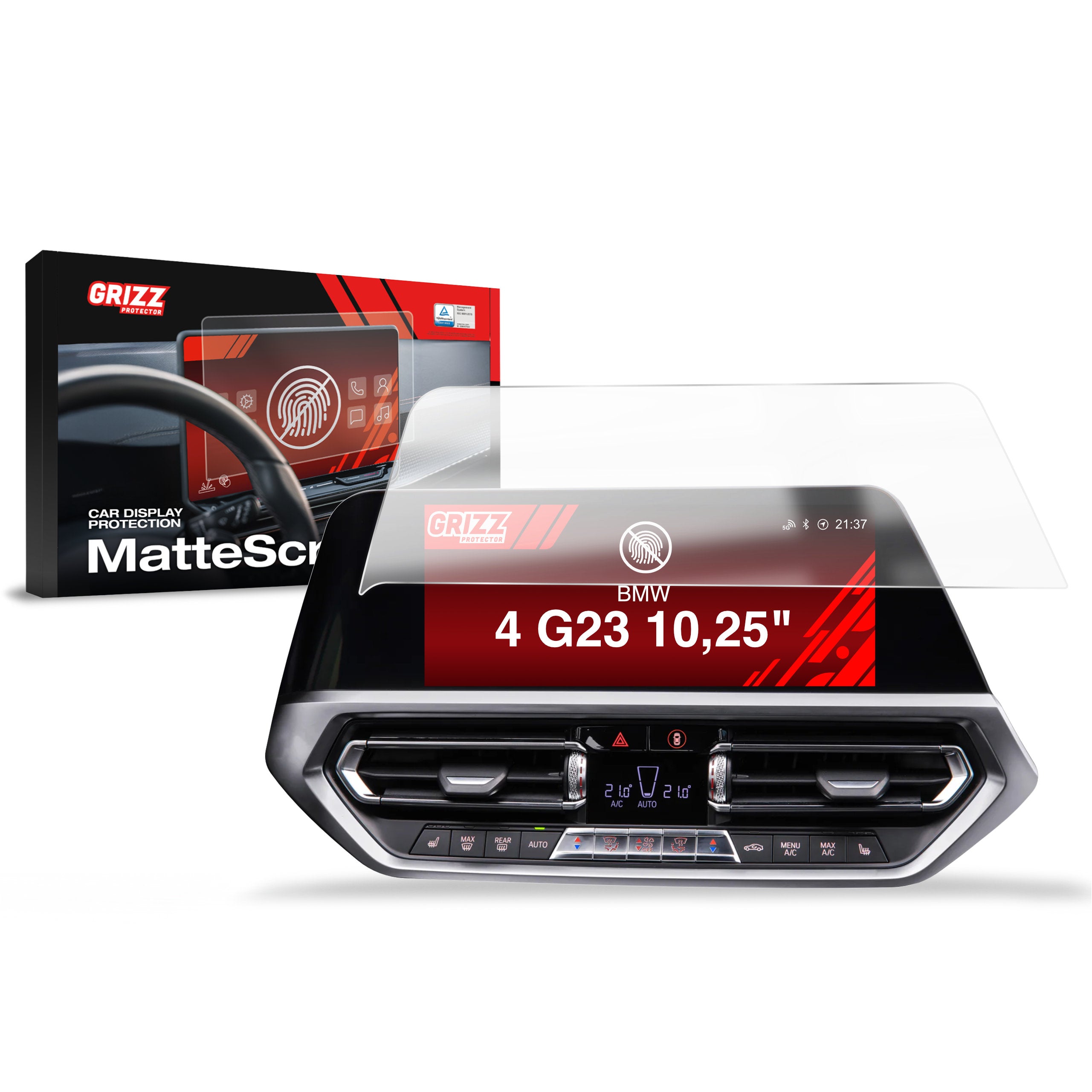 Matte Autodisplayfolie für BMW 4 G22 10,25" (2020-2023), Grizz Protector