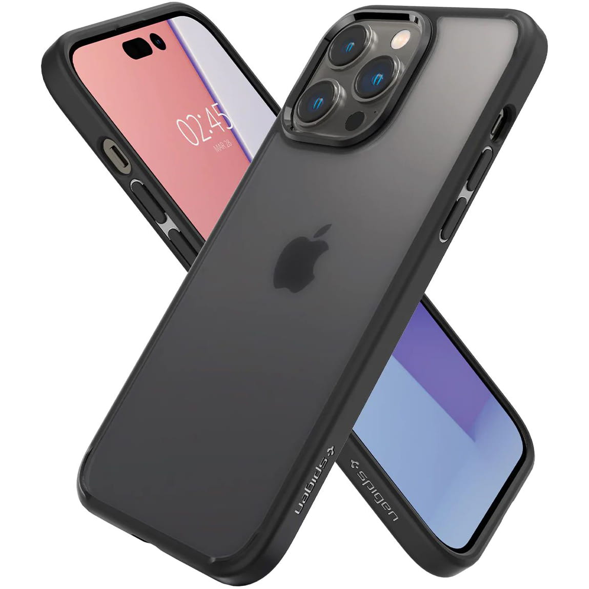 Schutzhülle Spigen Ultra Hybrid für iPhone 14 Pro Max, Transparent-Matt mit schwarzem Rand
