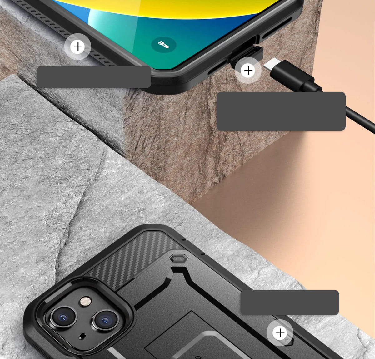 Schutzhülle Supcase UB Pro SP für iPhone 14 / 13, Schwarz